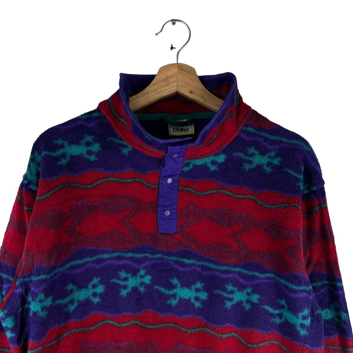 Japanese Brand 🔥FOR KIDS XXL VINTAGE L.L.BEAN FLEECE JACKET NAVAJO Size US XL / EU 56 / 4 - 2 Thumbnail