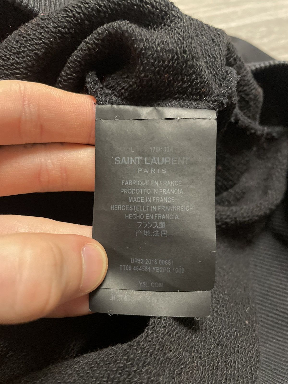 Saint Laurent Paris 2018 Saint Laurent Paris Black Center Logo Hoodie Size US L / EU 52-54 / 3 - 15 Thumbnail