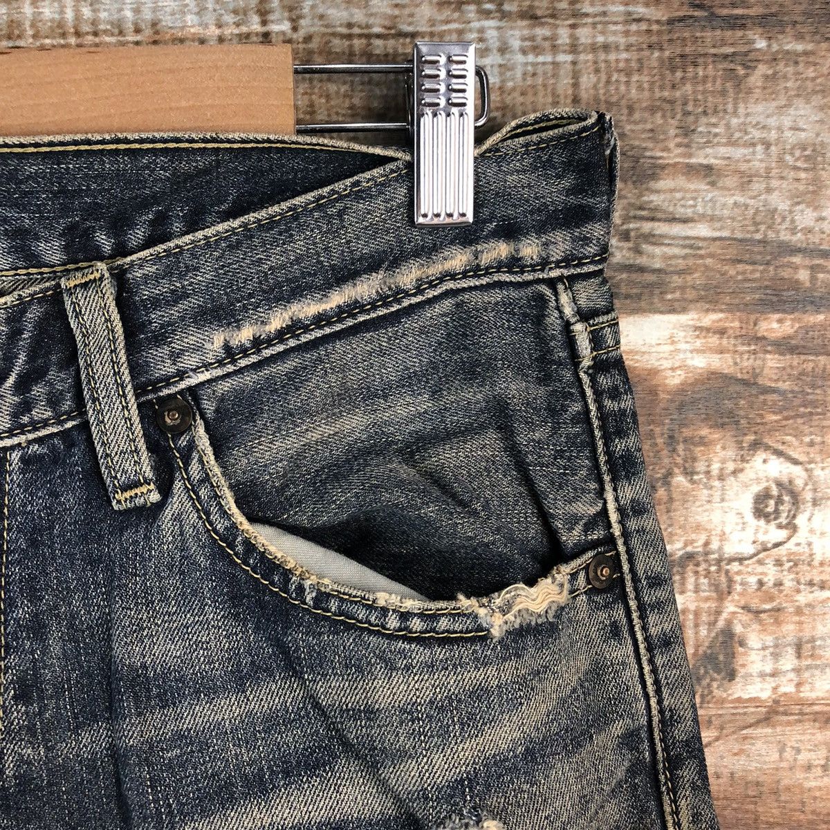 Levi's 503 Levis Blue ripped distressed Denim jeans #A2615 Size US 30 / EU 46 - 8 Thumbnail