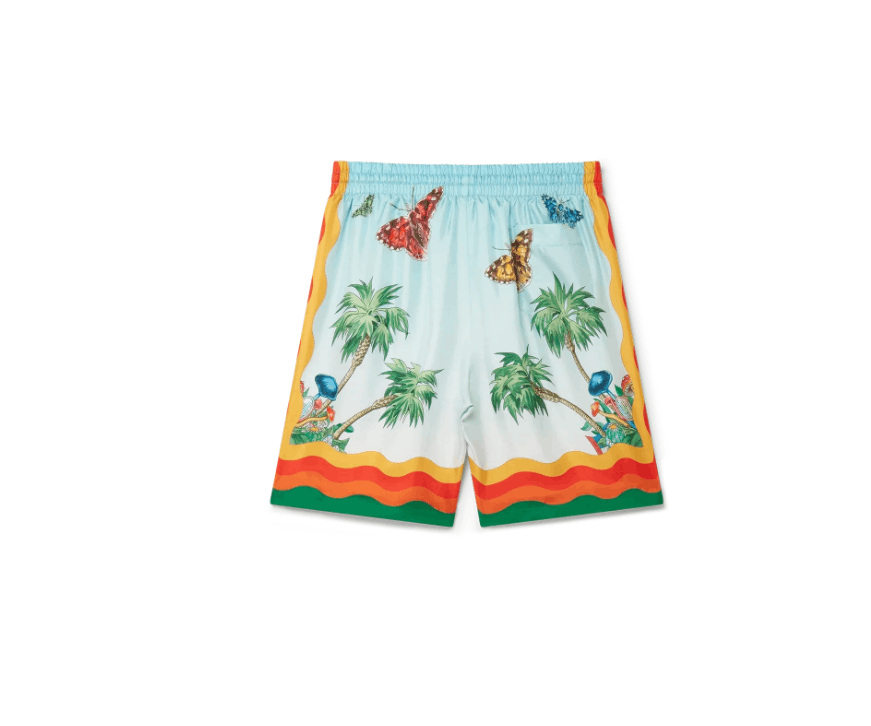 Casablanca o1mle0326 Drawstring Silk Shorts Palm Springs Tennis Club Size US 30 / EU 46 - 4 Thumbnail