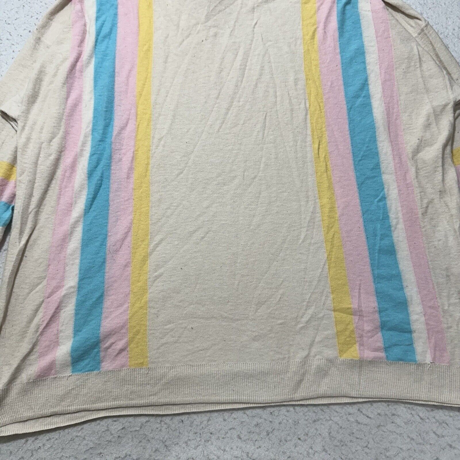 Other Torrid 3X Lightweight Sweater Hooded Pullover Beige Striped Size 3XL / US 20-22 - 13 Thumbnail