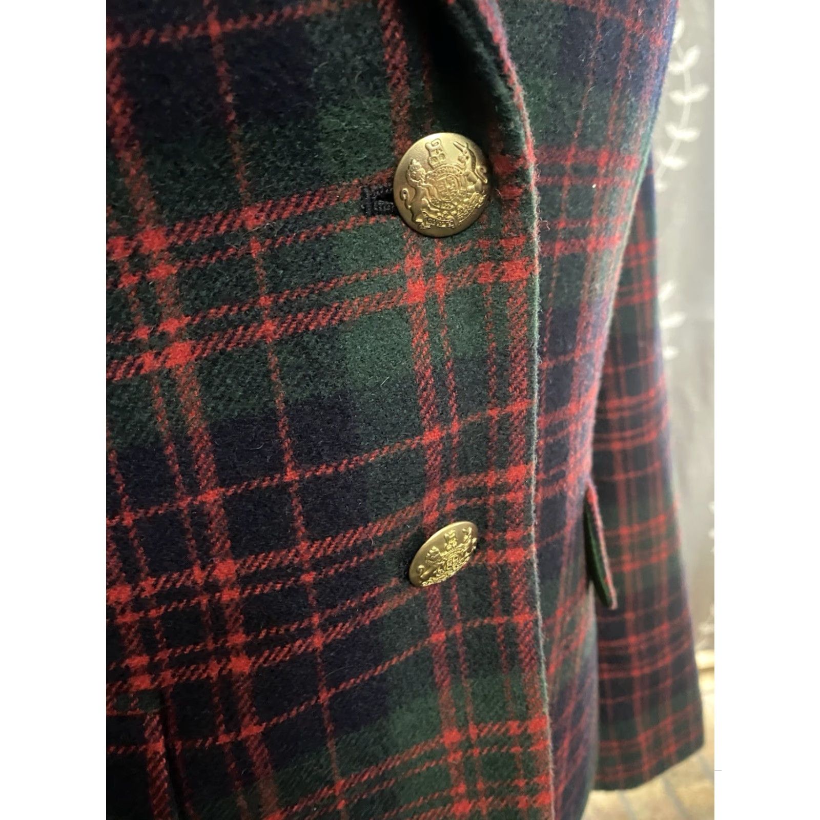 J.Crew VINTAGE J.CREW Blazer Jacket Plaid Wool Blend Red Green Size 0 Notch Lapel Womens Size XS / US 0-2 / IT 36-38 - 5 Thumbnail
