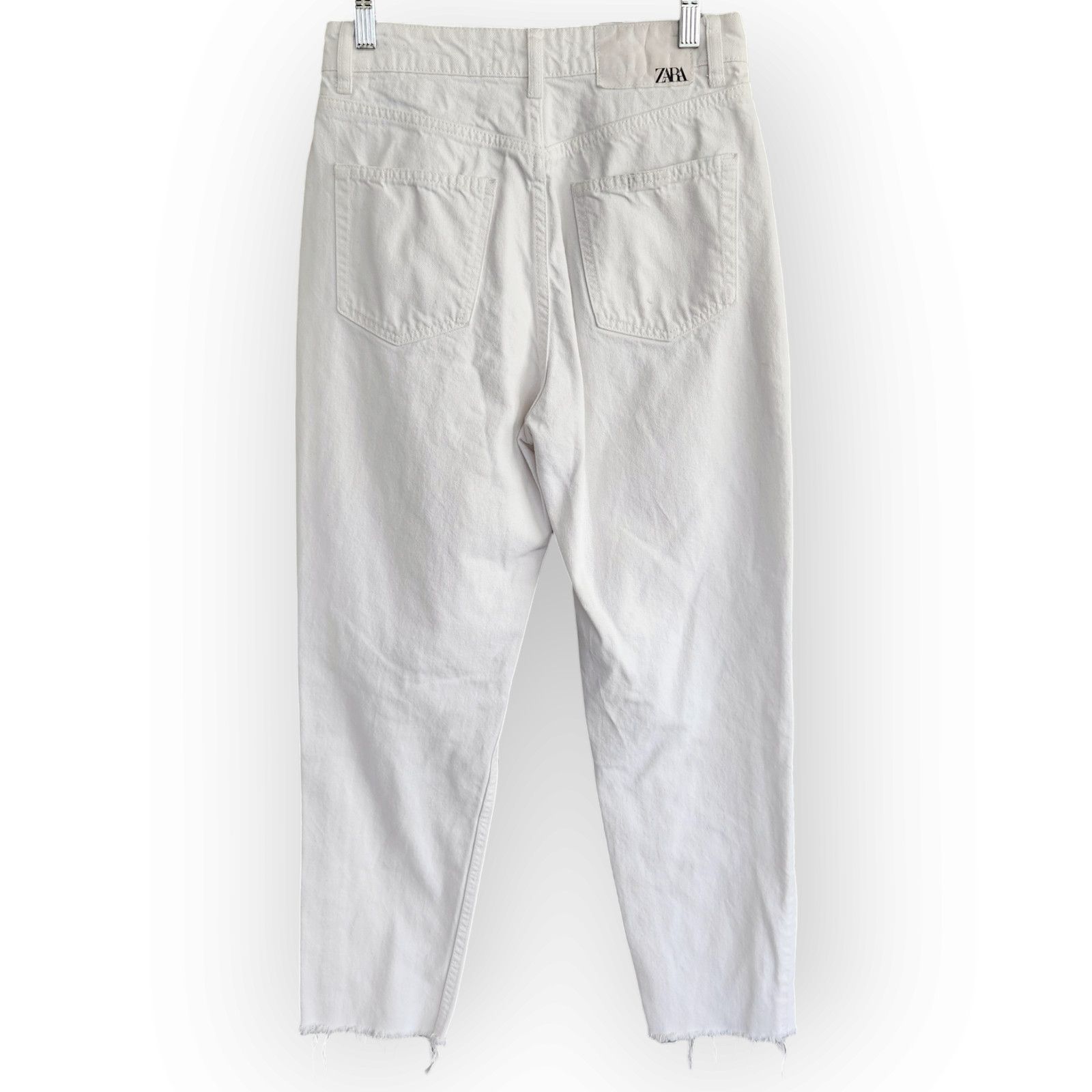 Zara Zara White High Waisted Ripped Mom Jeans 6 Size 28" / US 6 / IT 42 - 5 Thumbnail