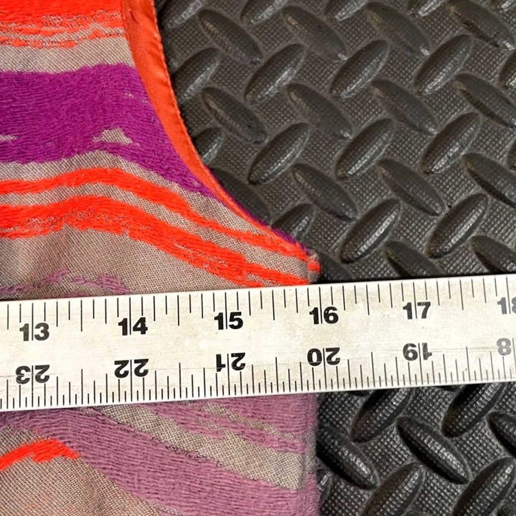 Vintage Eva Franco Dress Orange Purple Striped Fit & Flare Knee Length Women Size 8 Party Cocktail Women's Mens Girls Size M / US 6-8 / IT 42-44 - 5 Thumbnail