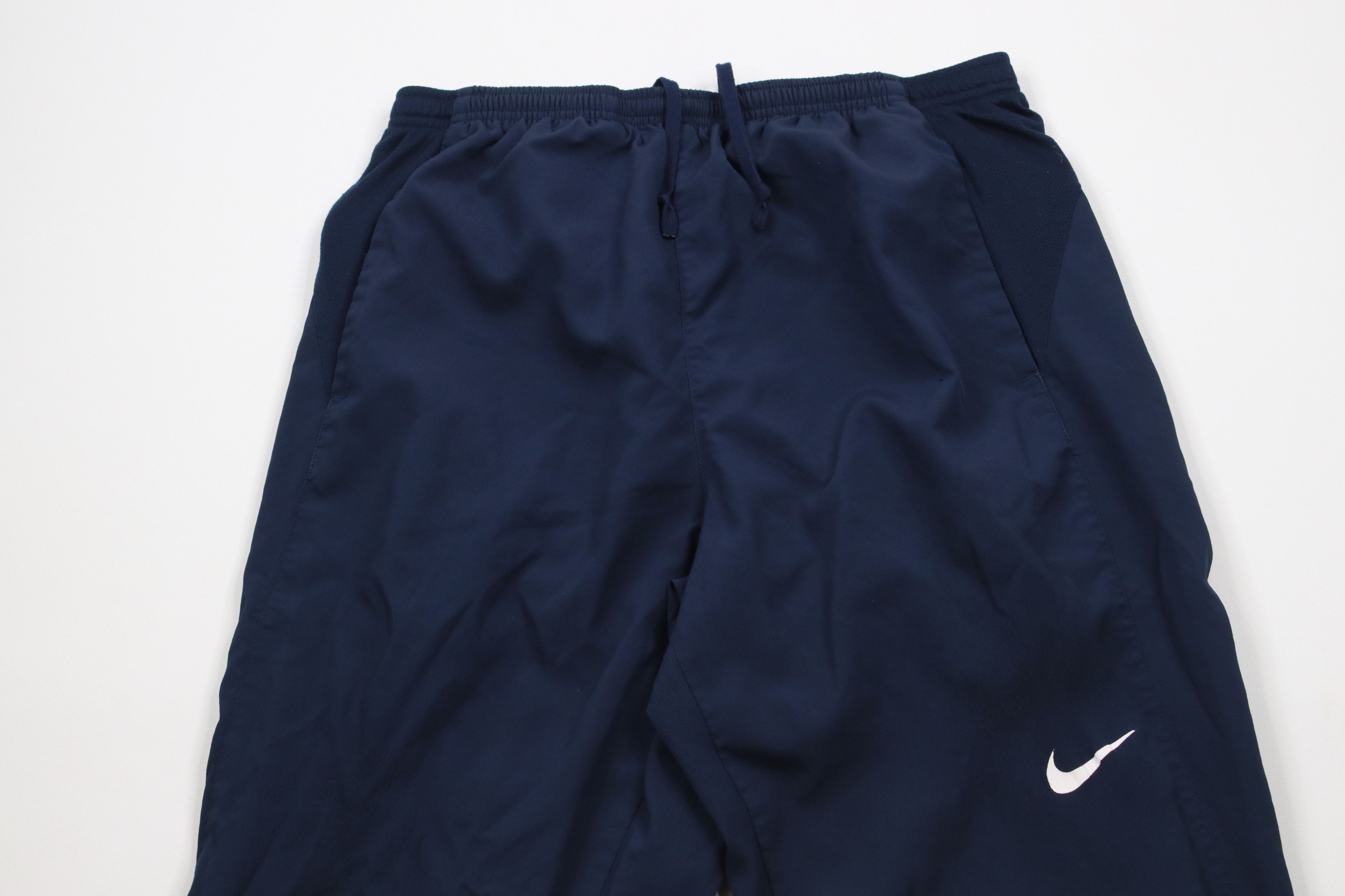 Nike × Vintage Vintage Y2K Nike Mini Swoosh Ribbed Wide Leg Pants Blue Size US 38 / EU 54 - 2 Thumbnail