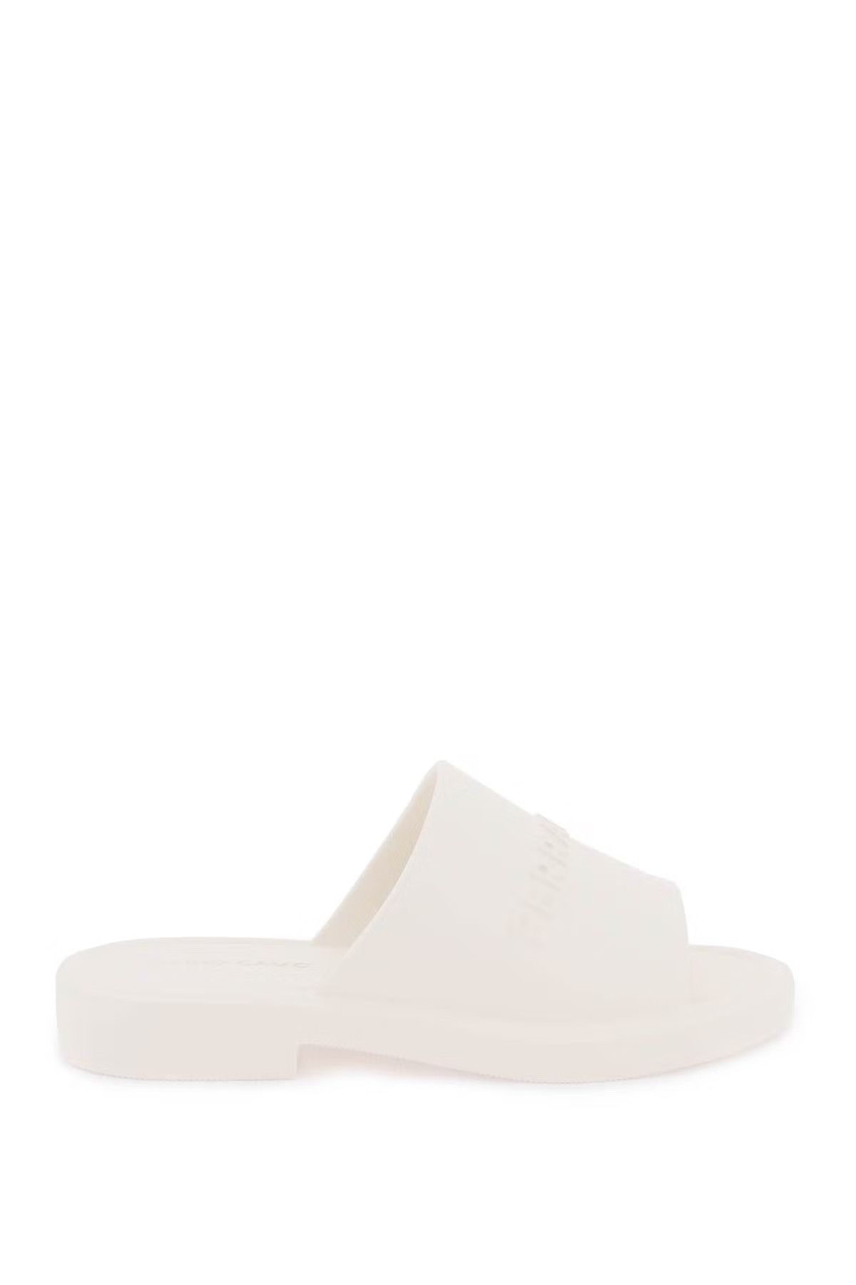 image of Salvatore Ferragamo O1S22I1N0524 Debossed Logo Rubber Mule Shoess In White Shoes, Women's (Size 7)