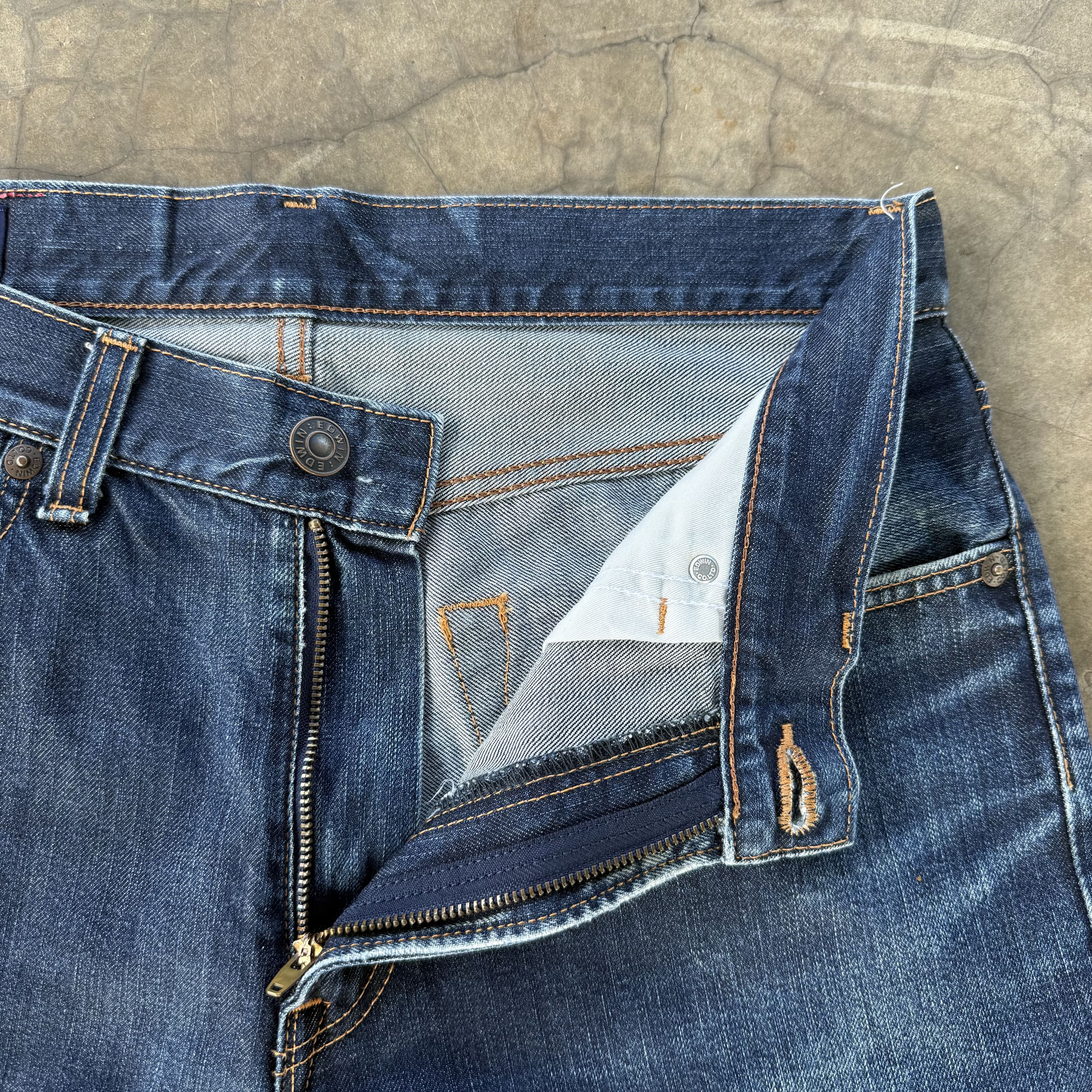 Edwin W35 Vintage Edwin Faded Mud Washer Denim Jean Pants Size US 35 - 5 Thumbnail