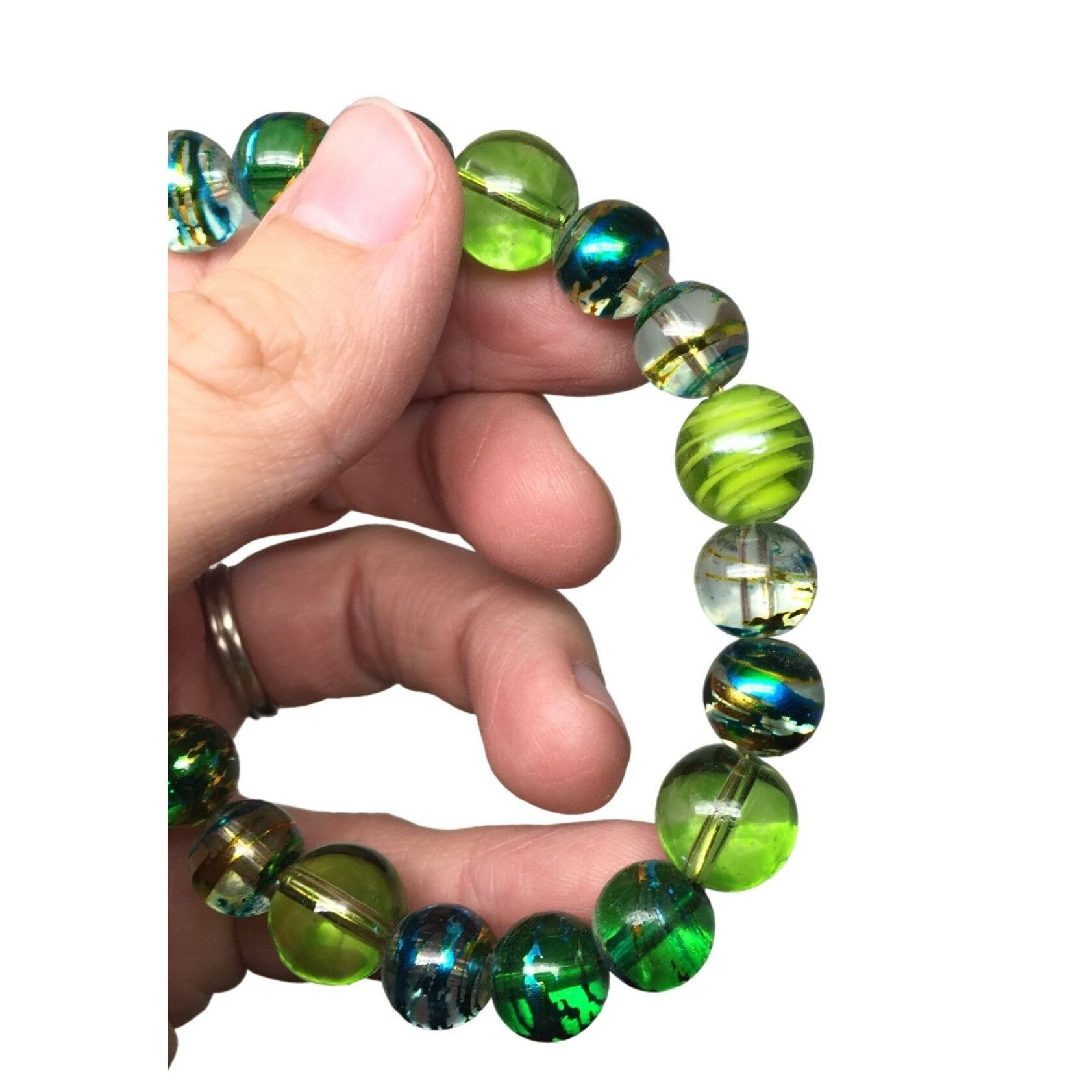 Other Women's Blue/Green Beaded Bracelet with Clasp Size ONE SIZE - 4 Thumbnail