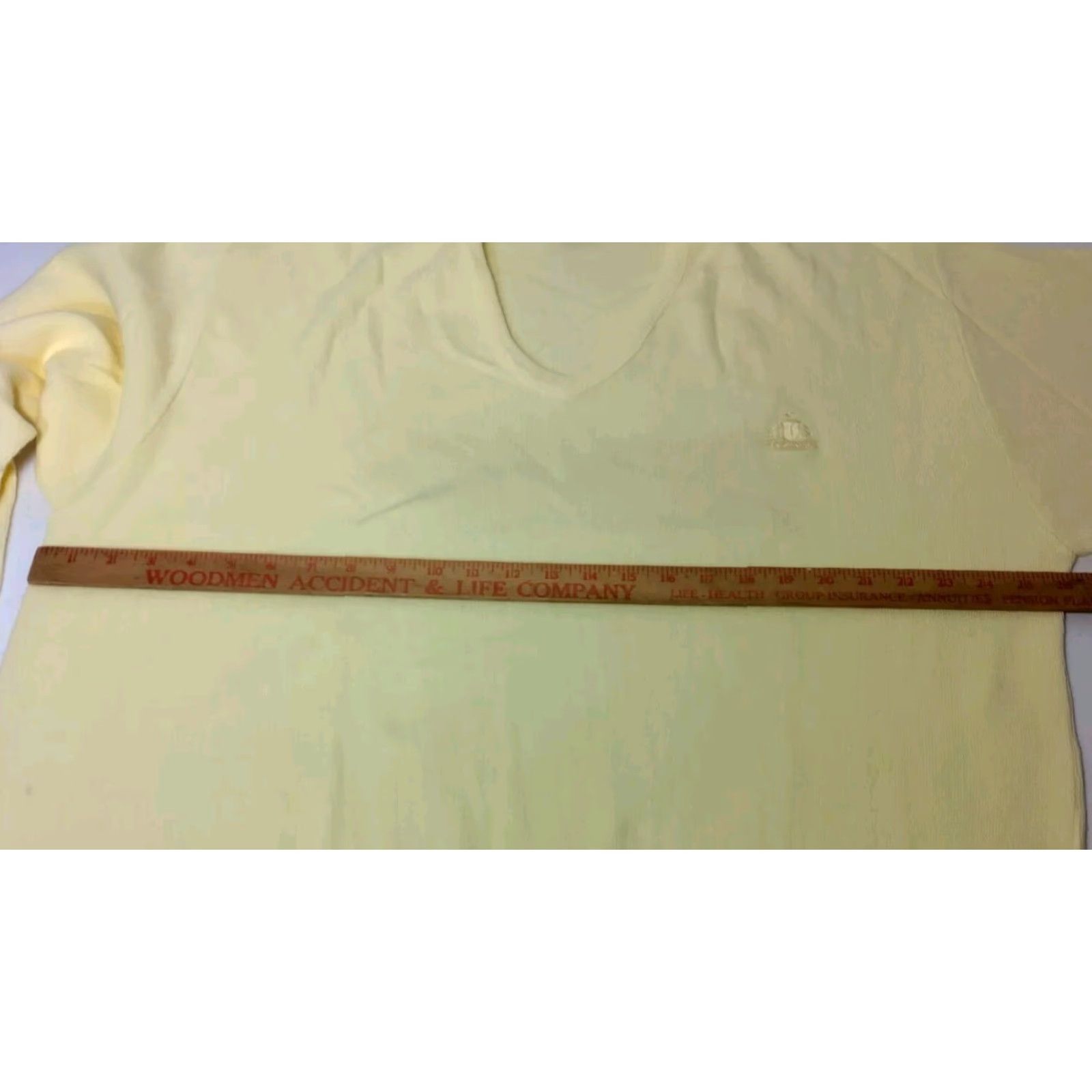 Izod VINTAGE IZOD Sweater Men 2XLT Tall Yellow Acrylic V-Neck Crest Logo USA Grandpa Knit Pullover Office Wear Size US XXL / EU 58 / 5 - 7 Thumbnail