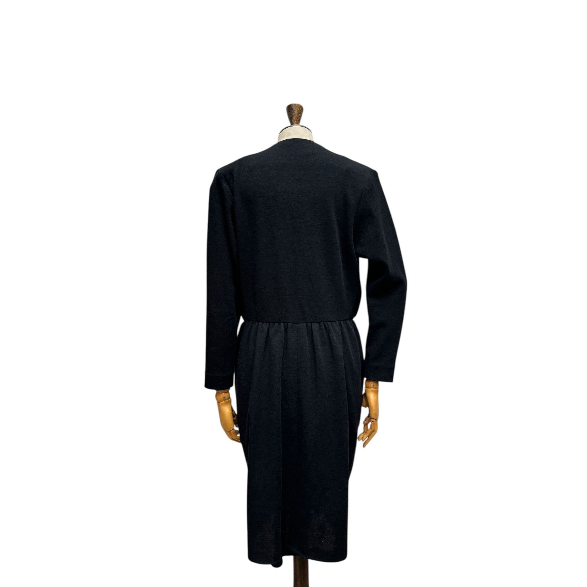 Yves Saint Laurent 1970s Black Wool Wrap Dress Size M / US 6-8 / IT 42-44 - 4 Thumbnail