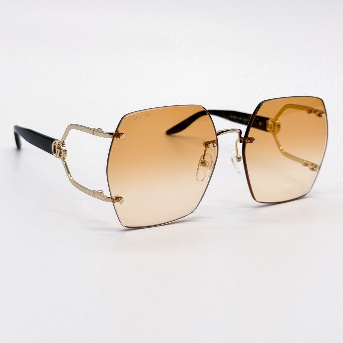 Gucci NEW GUCCI GG1562S 003 RIMLESS SQUARE BROWN WOMEN SUNGLASSES Size ONE SIZE - 5 Thumbnail