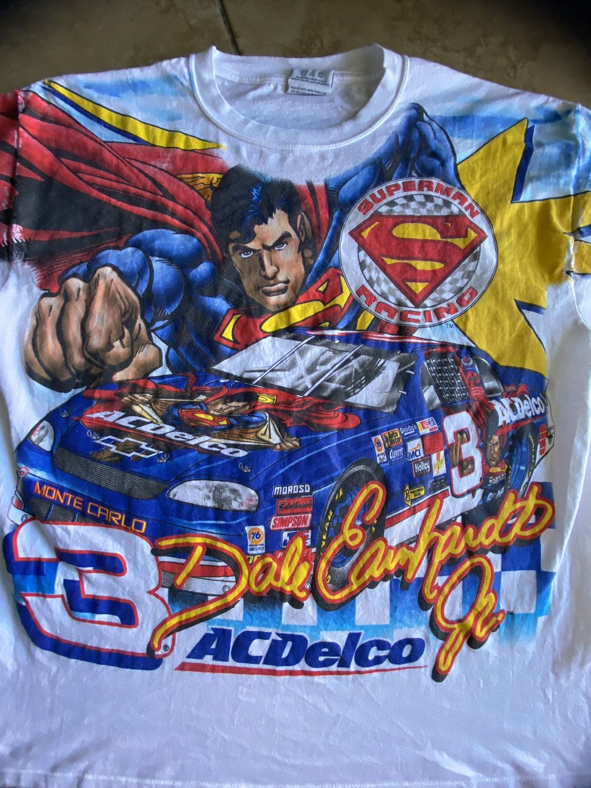 1999 Jeff Gordon Superman NASCAR T-shirt Vintage 1990s Chase