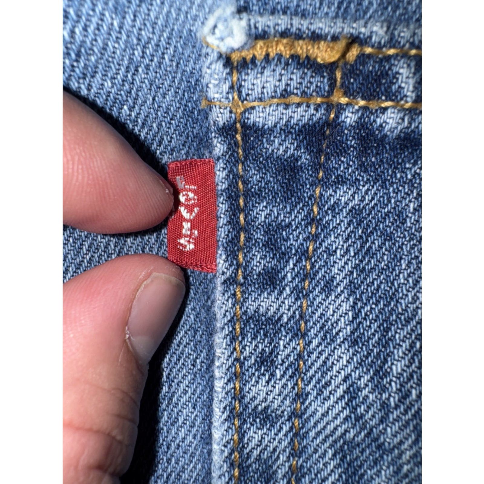 Levi's VINTAGE Levi’s 501 Jeans 36x33 Blue Distressed Button Fly Straight Leg Mens Size US 36 / EU 52 - 5 Thumbnail