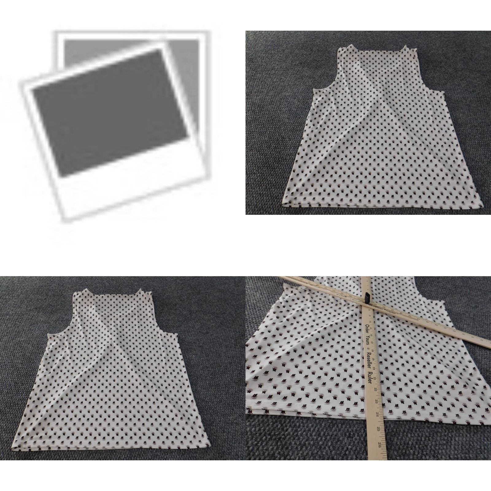 Ann Taylor Ann Taylor Blouse Shirt Women Large White Sleeveless Round Neck Geometric Casual Polyester Woven Regular Basic Modern Womens Size L / US 10 / IT 46 - 8 Thumbnail