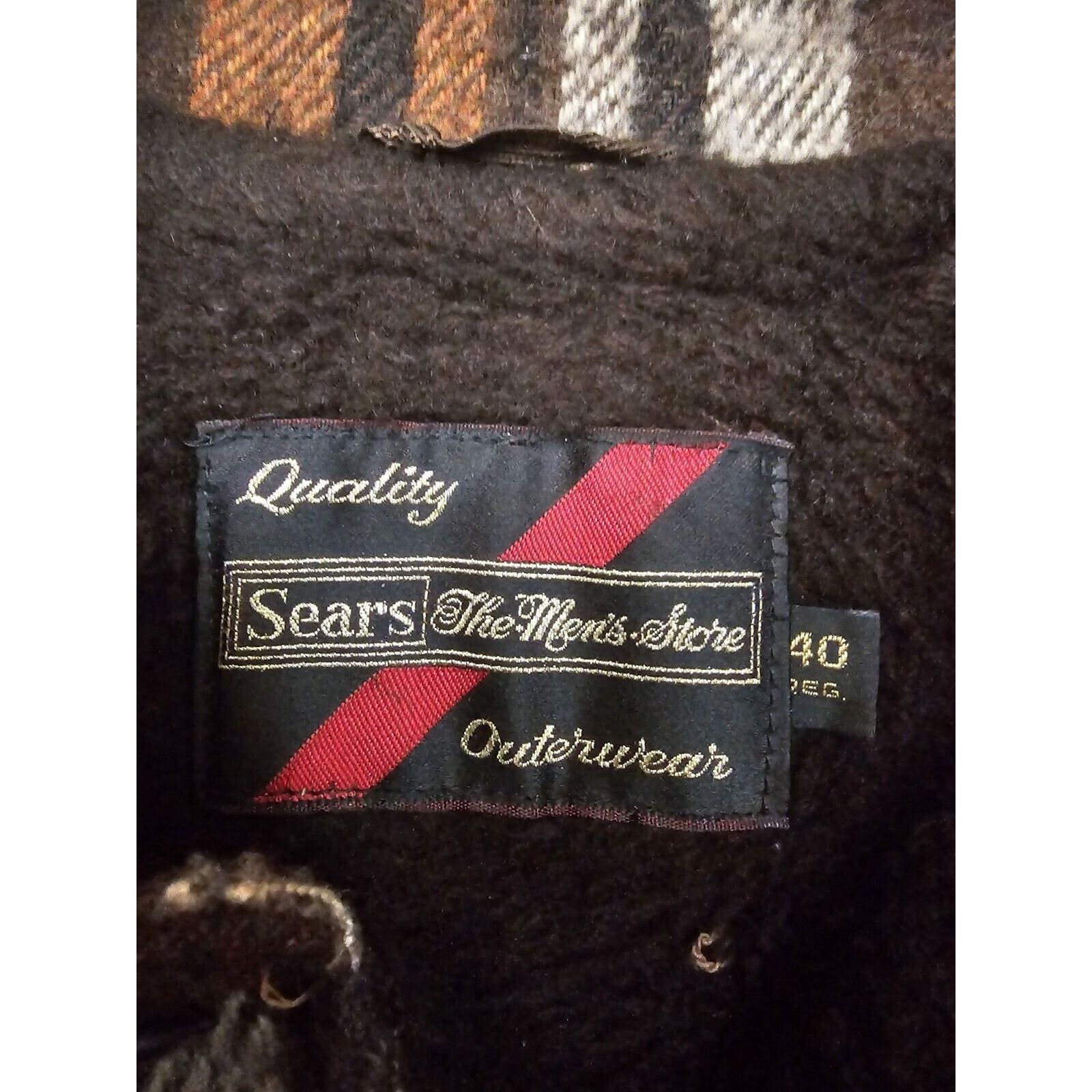 Sears VINTAGE 1970'S SEARS STORE OUTERWEAR WOOL PLAID CHORE JACKET Size US M / EU 48-50 / 2 - 8 Thumbnail