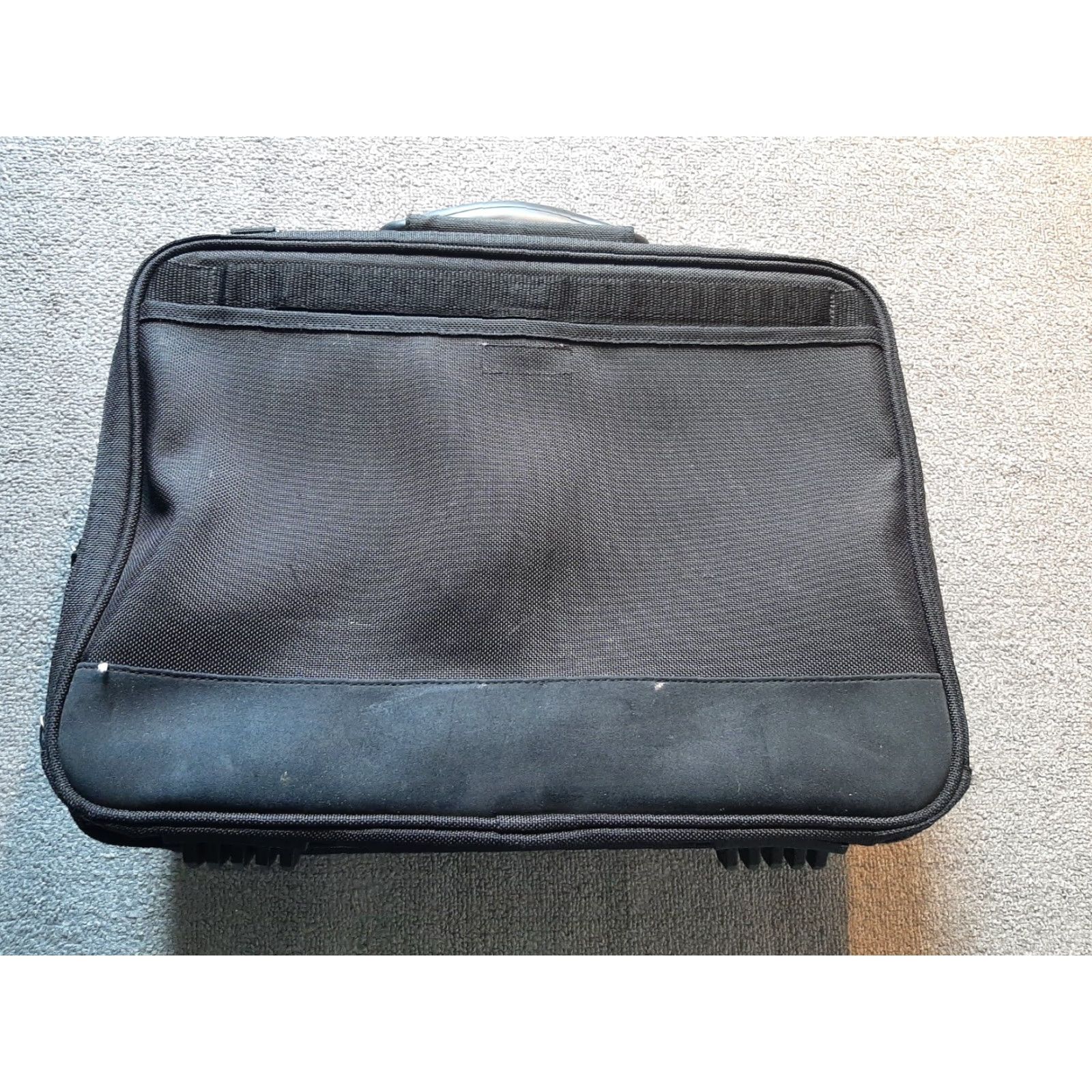 Vintage VINTAGE PORT Briefcase Messenger Laptop Shoulder bag Black Canvas 16x12x6 Mens Bag Computer Front Zip Business Size ONE SIZE - 2 Thumbnail
