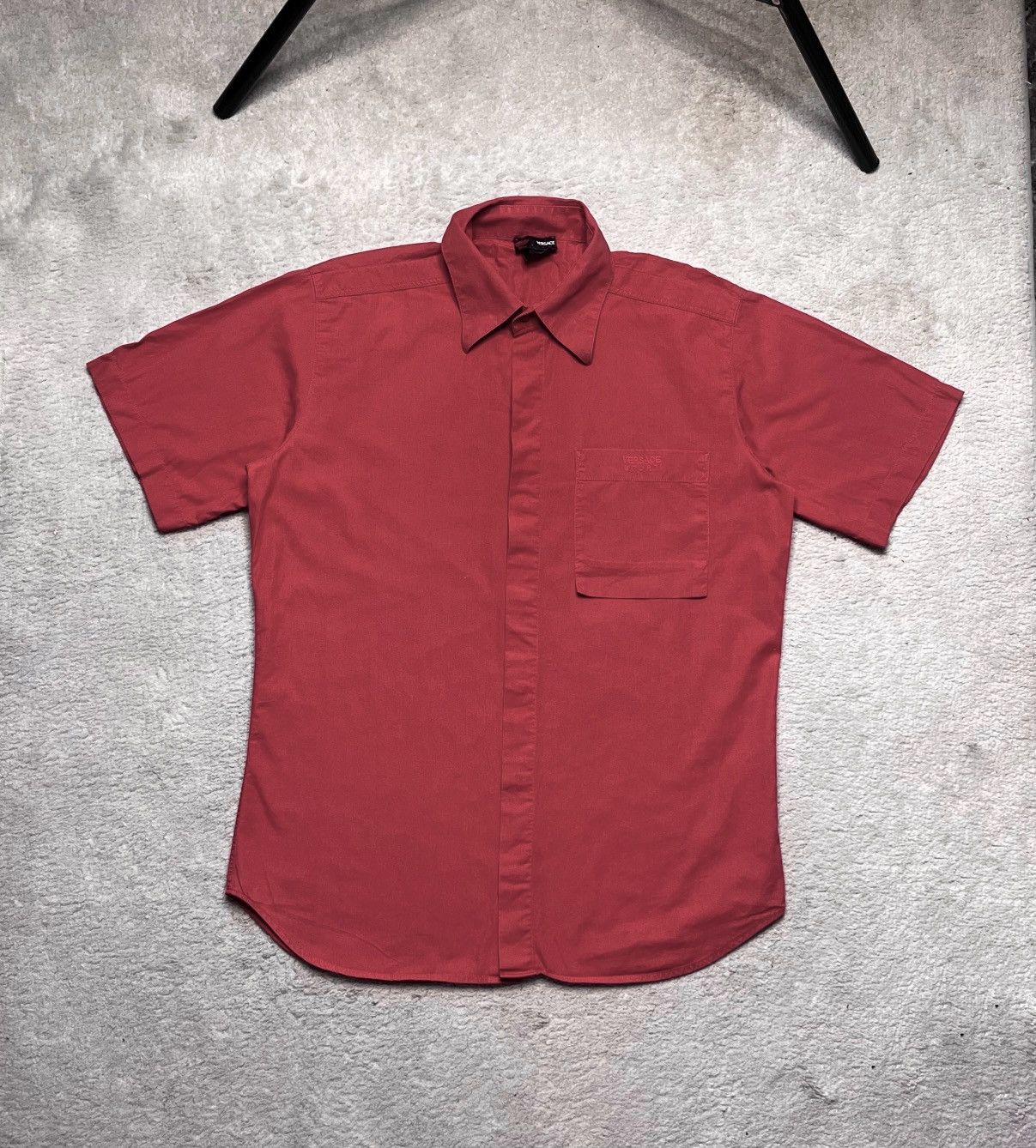 Versace Vintage Red Basic Short sleeve Button Shirt Versace Sport Size US M / EU 48-50 / 2 - 1 Thumbnail