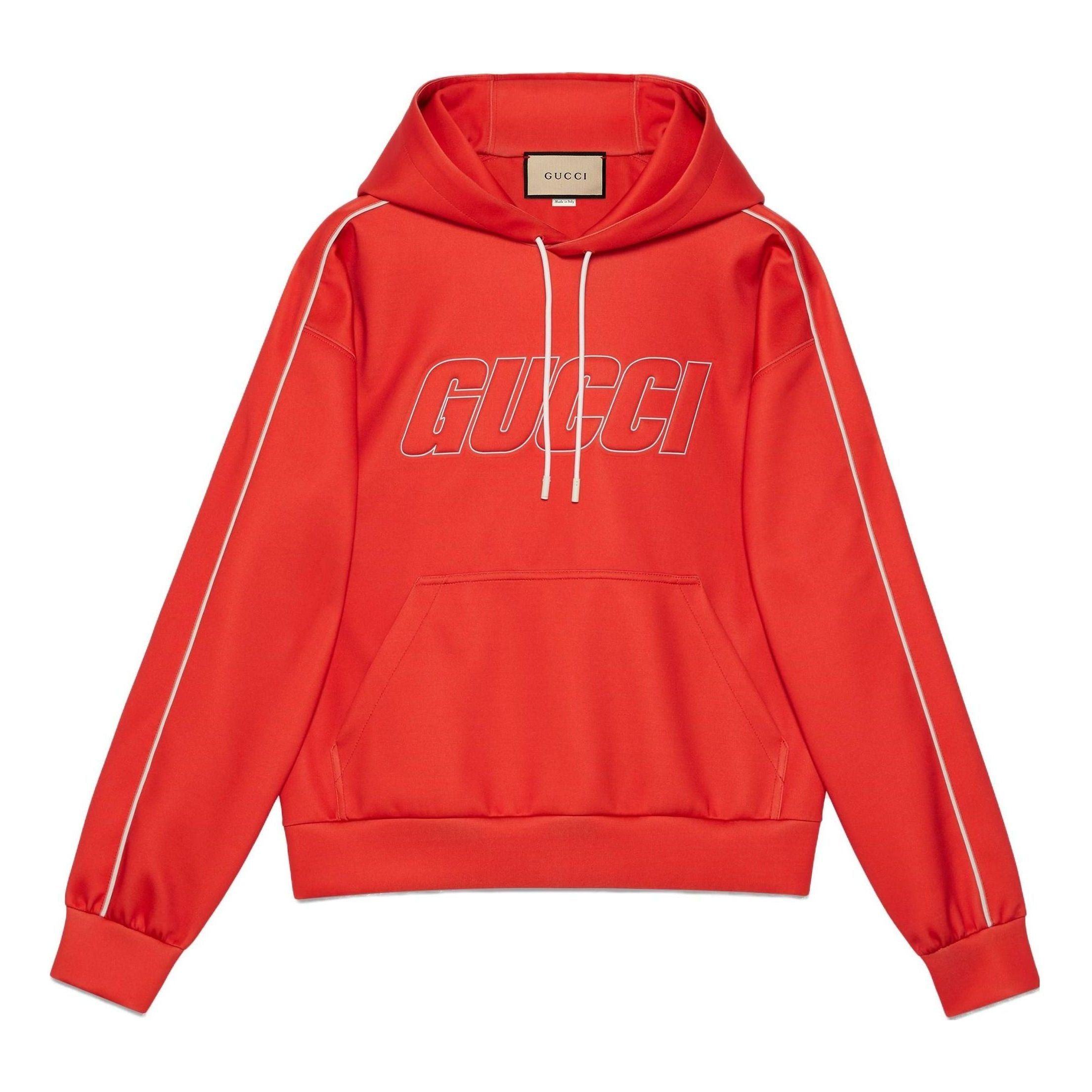 Gucci S - Gucci Neoprene Hooded Sweatshirt Red Coral Hoodie Logo Size US S / EU 44-46 / 1 - 1 Thumbnail