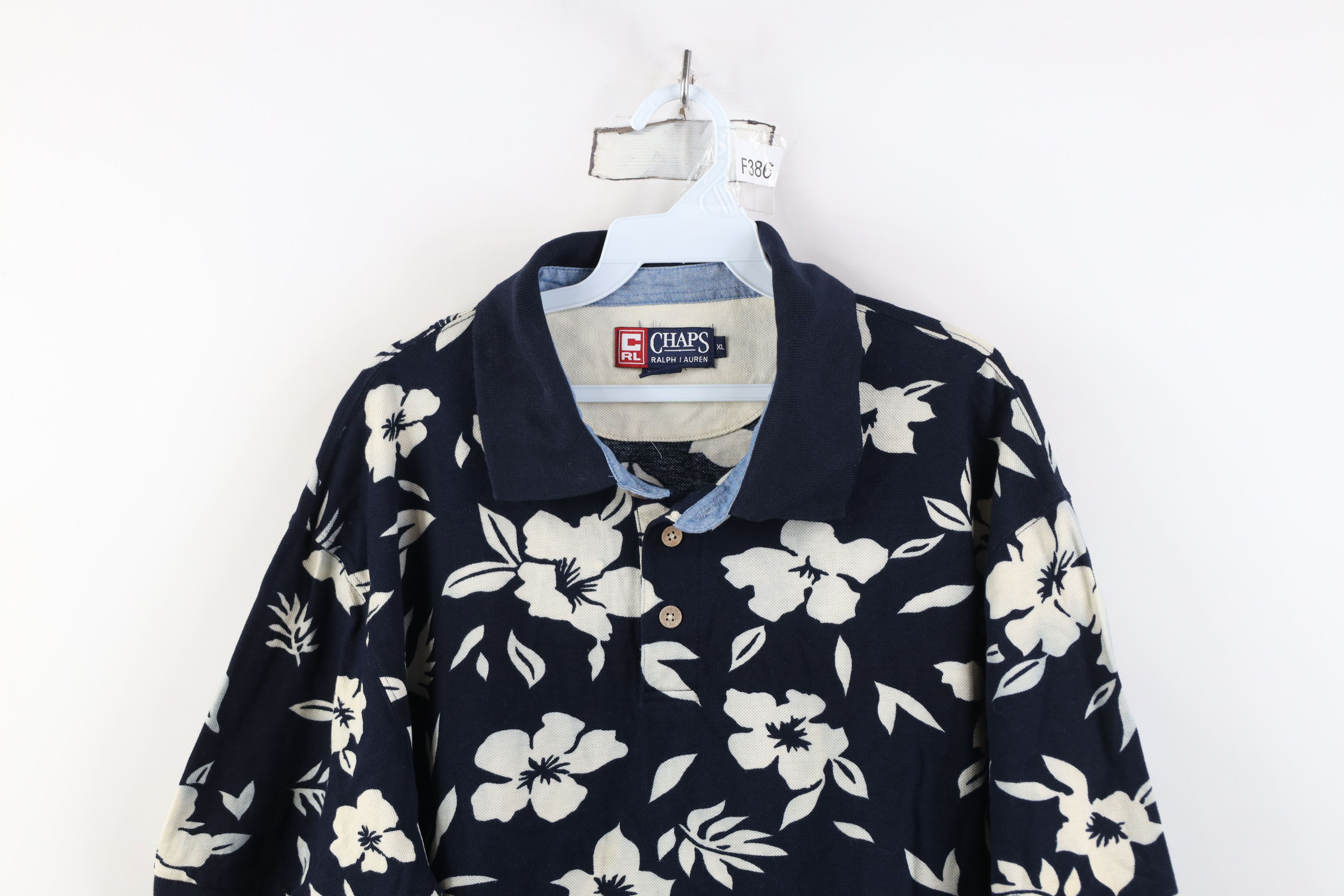 Ralph Lauren Vintage 90s Chaps Ralph Lauren Hawaiian Golf Polo Shirt Blue Size US XL / EU 56 / 4 - 2 Thumbnail