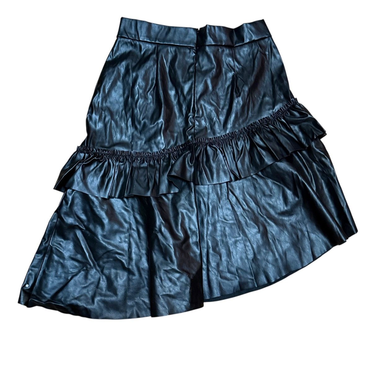 Other Faux leather pearl detail asymmetrical ruffle skirt Size 28" / US 6 / IT 42 - 3 Thumbnail
