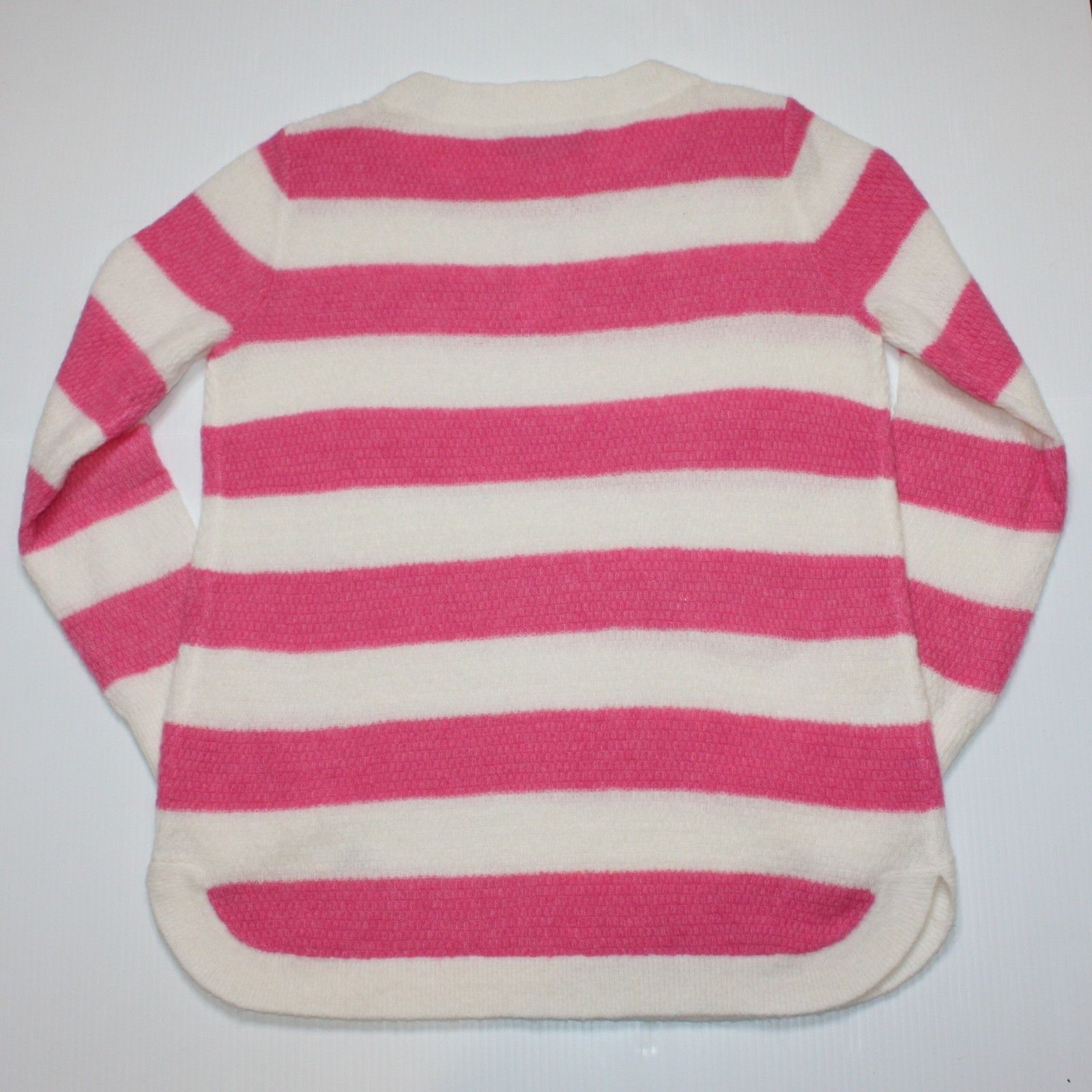Loft Pink & Cream Stripe Textured Shirttail Sweater NWT $64.50 Size M / US 6-8 / IT 42-44 - 5 Thumbnail