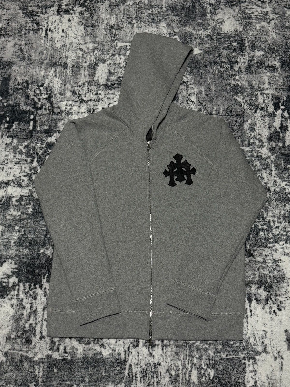 Chrome Hearts Cross Patch Zip Up Hoodie