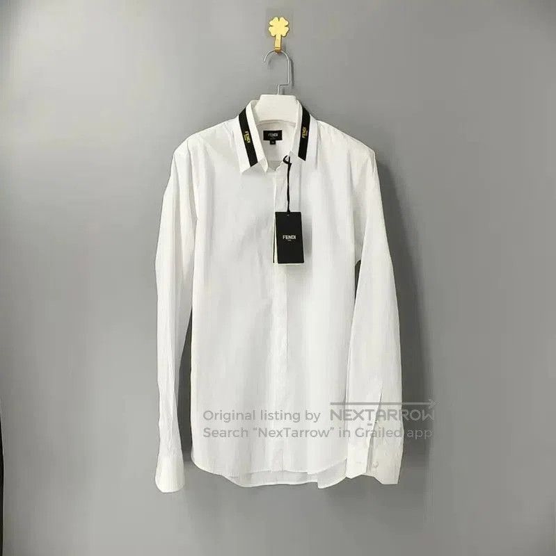 Fendi Fendi White Cotton Long Sleeve Shirt . Size US S / EU 44-46 / 1 - 1 Thumbnail
