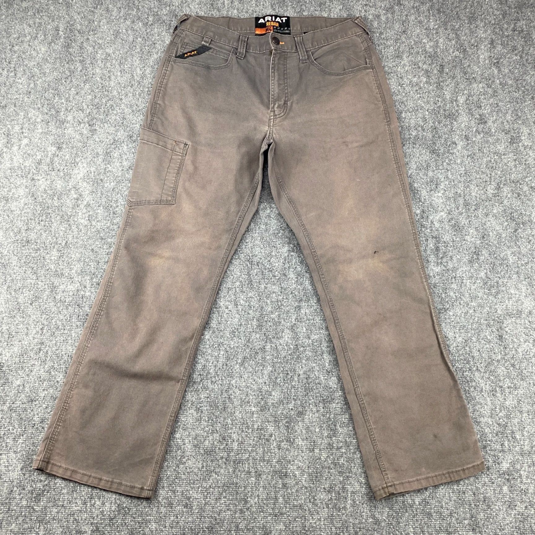 Ariat Ariat Rebar M4 Pants Mens 32 x 30 Gray Canvas Straight Utility Work Durastretch Size US 32 / EU 48 - 2 Thumbnail