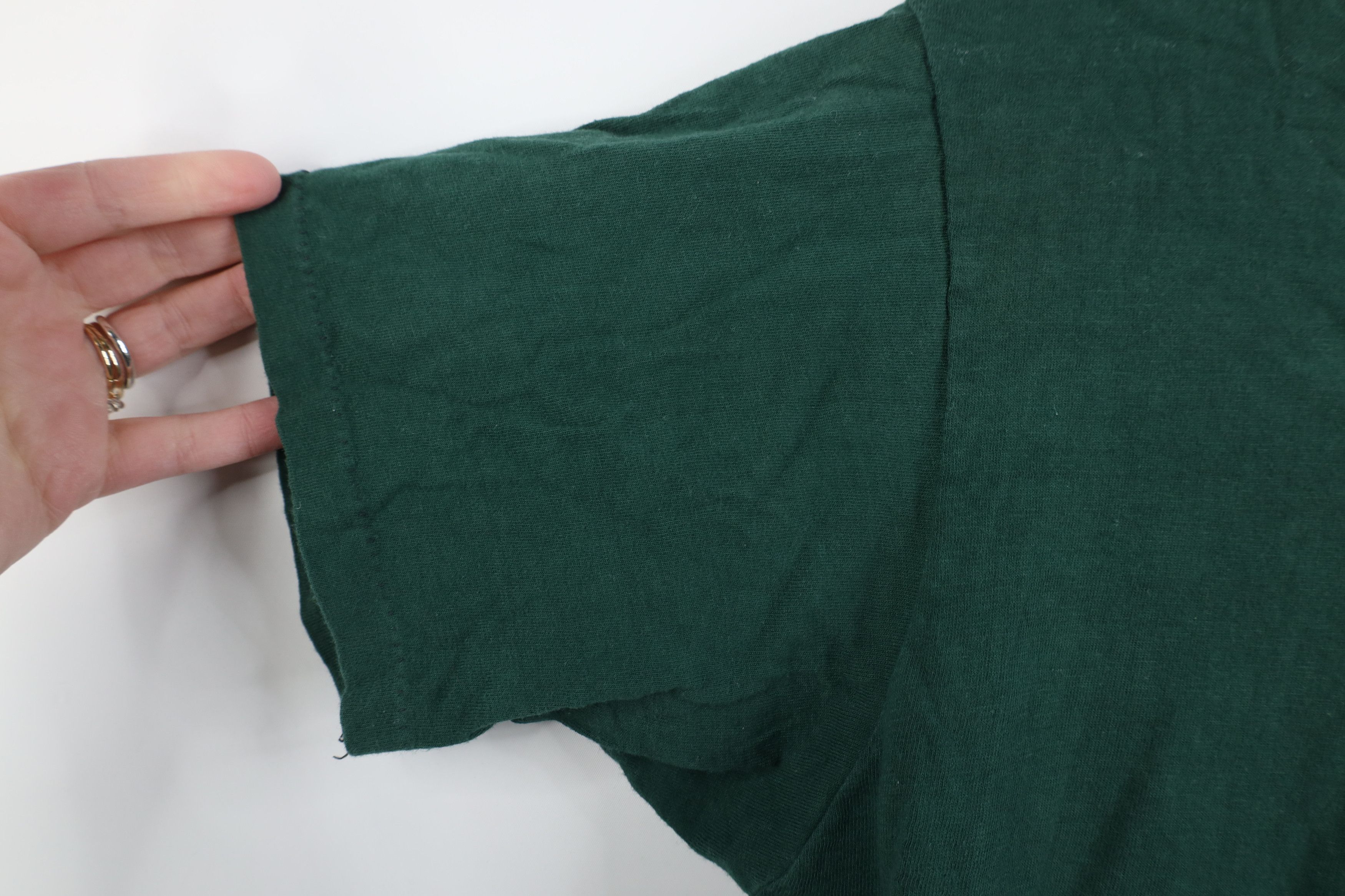 Vintage Vintage 70s Streetwear Blank Ringer T-Shirt Green Cotton USA Size US L / EU 52-54 / 3 - 8 Thumbnail
