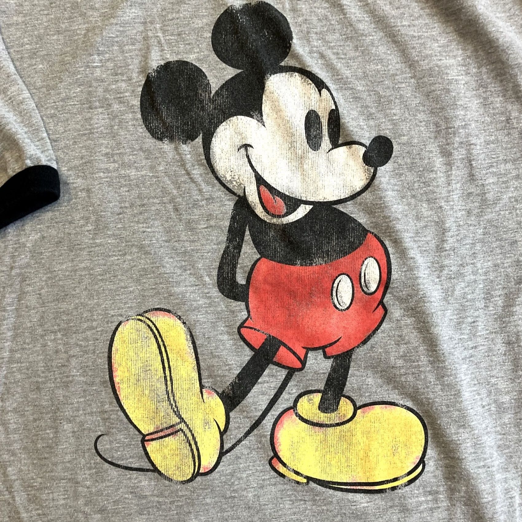 Disney Walt Disney Mickey Mouse Ringer T Shirt Gray Black Large Size US L / EU 52-54 / 3 - 2 Thumbnail