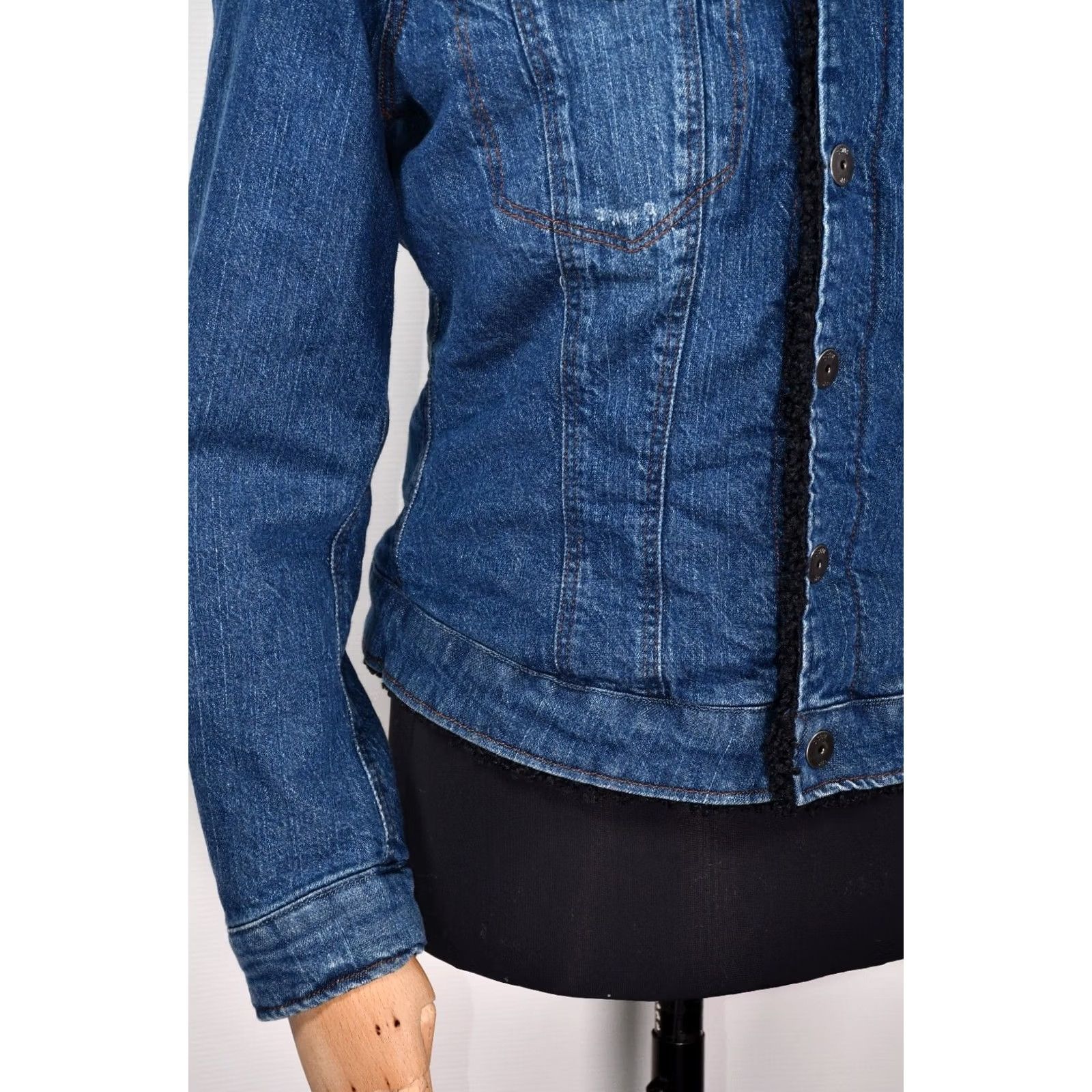 G-Star G-Star Raw 3301 Slim Sherpa Jacket WMN Sato Stretch Denim Blue M Women Jacket Sherpa Stretch Denim Slim Wool? (Note: original must be used) Size M / US 6-8 / IT 42-44 - 5 Thumbnail
