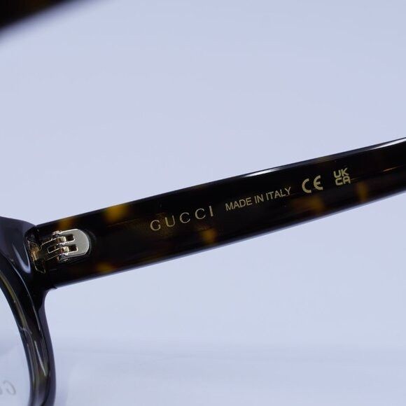 Gucci Gucci GG1792O 002 Eyeglasses Dark Havana 46mm Square Frame Size ONE SIZE - 7 Thumbnail