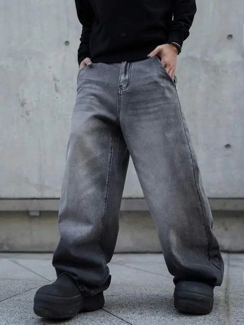 Japanese Brand × Vintage Skater Washed Drip Baggy Denim Jeans Size US 34 / EU 50 - 4 Thumbnail
