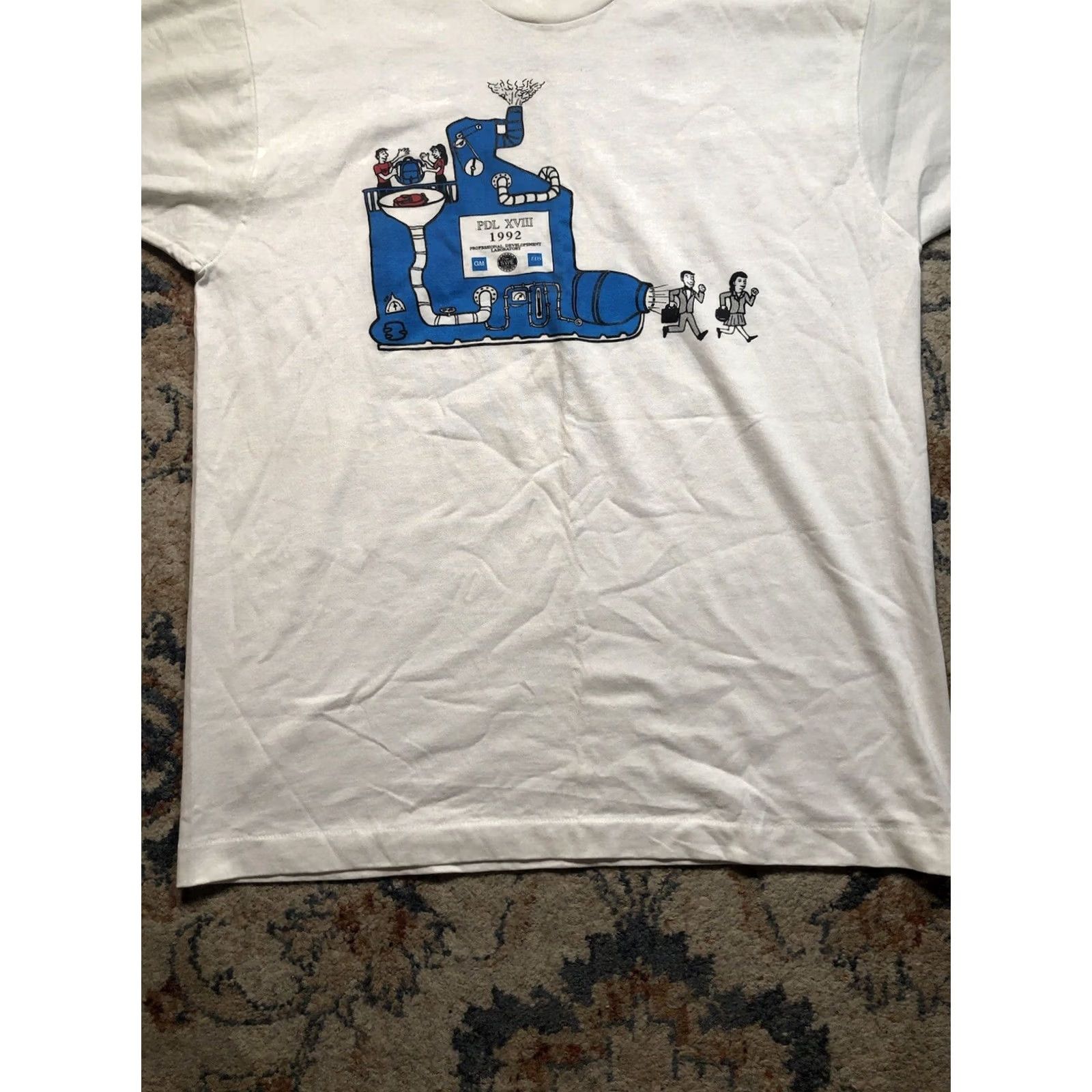 Vintage VINTAGE Screen Stars Best T Shirt USA 1992 XL White Crew Neck Short Sleeve Graphic Print Science Men Size US XL / EU 56 / 4 - 5 Thumbnail