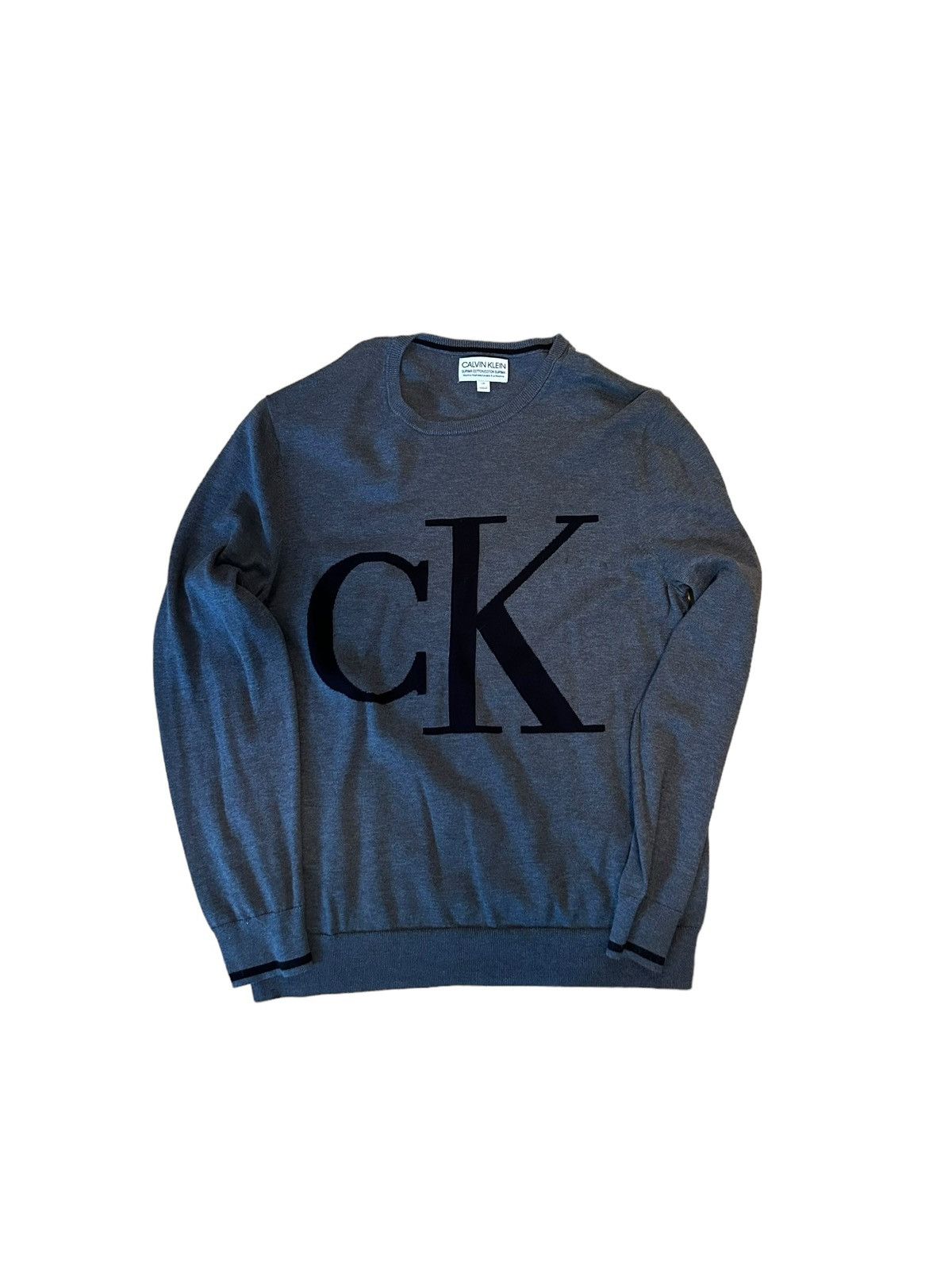 Calvin Klein × Vintage VINTAGE CALVIN KLEIN GREY SWEATER Size US L / EU 52-54 / 3 - 1 Thumbnail