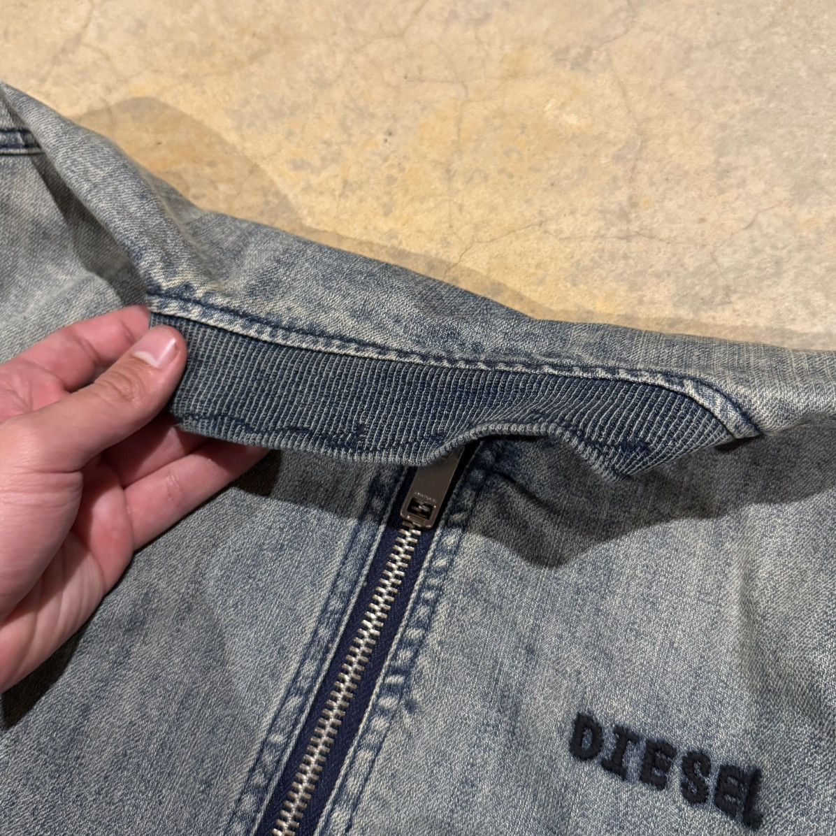 Diesel Vintage Diesel Faded Denim Reversible Bomber Jacket Grunge Size US L / EU 52-54 / 3 - 8 Thumbnail