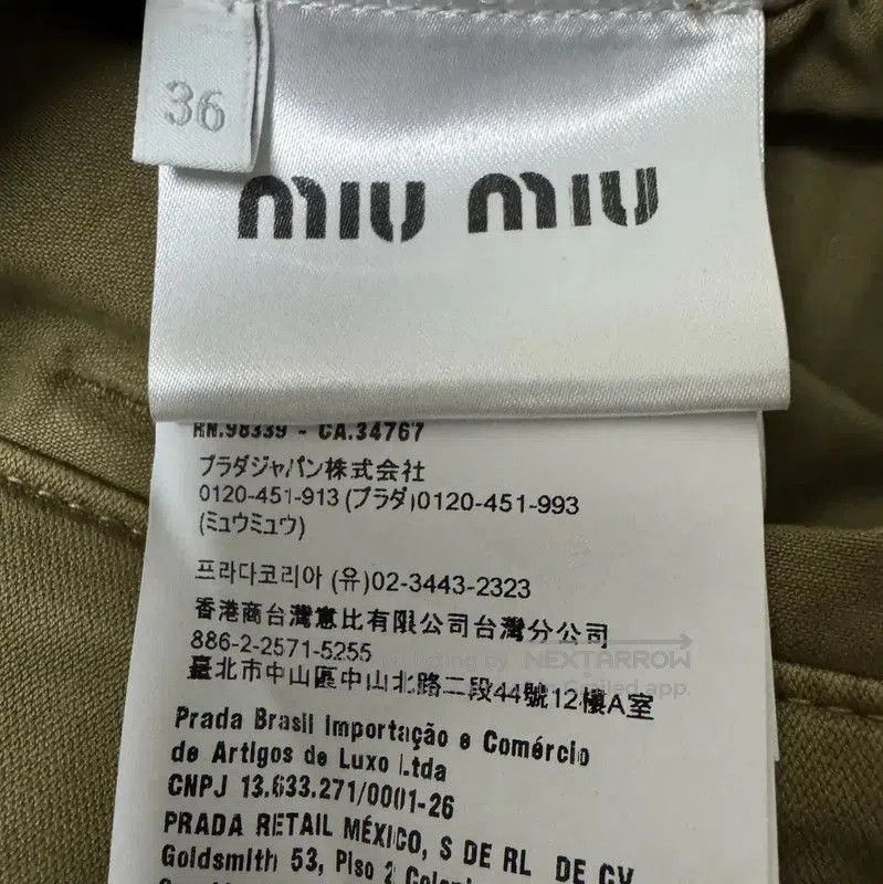 Miu Miu Miu Miu Olive Green Cotton Skirt for Women . Size 23" - 5 Thumbnail