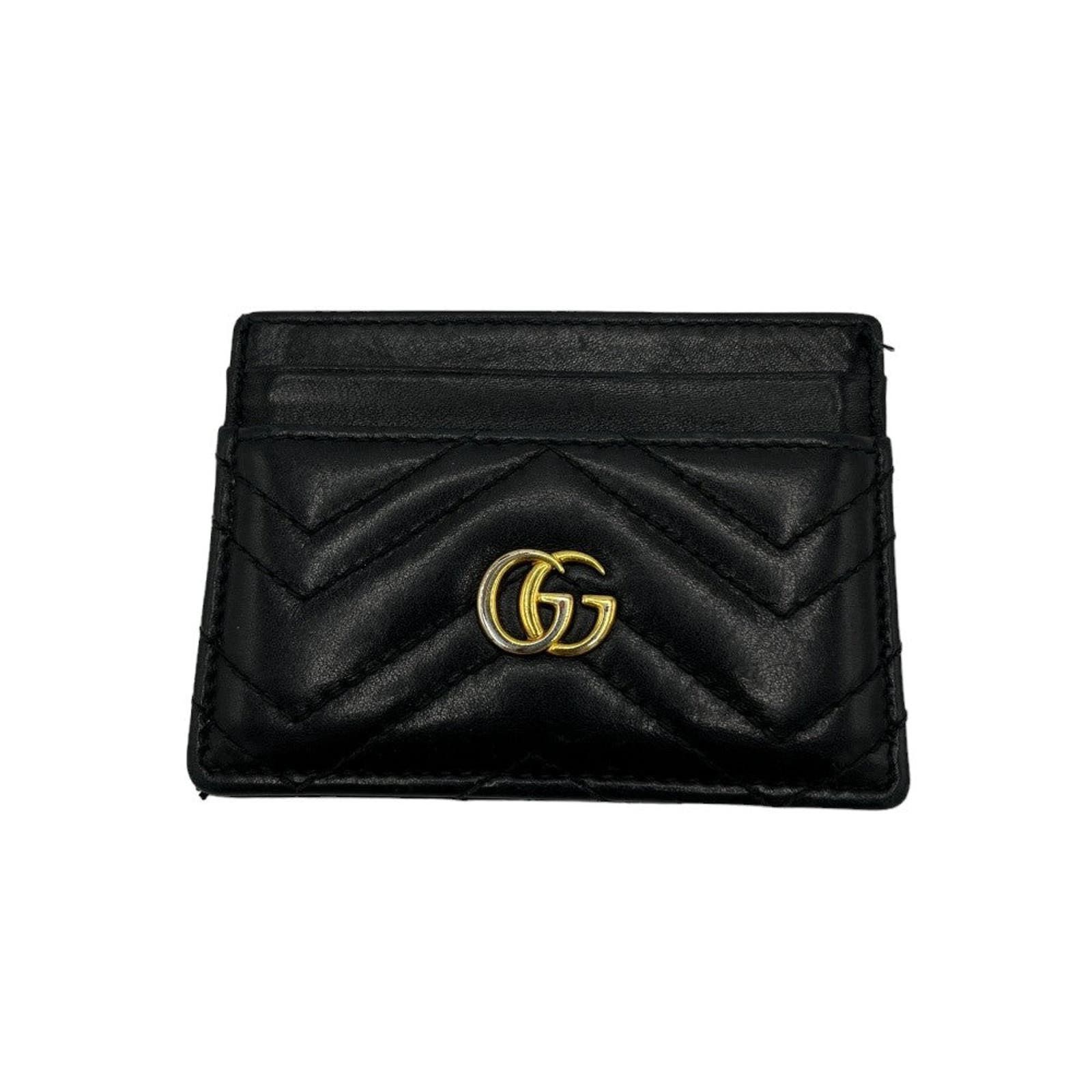 image of Gucci Leather Card Holder Black, Men's