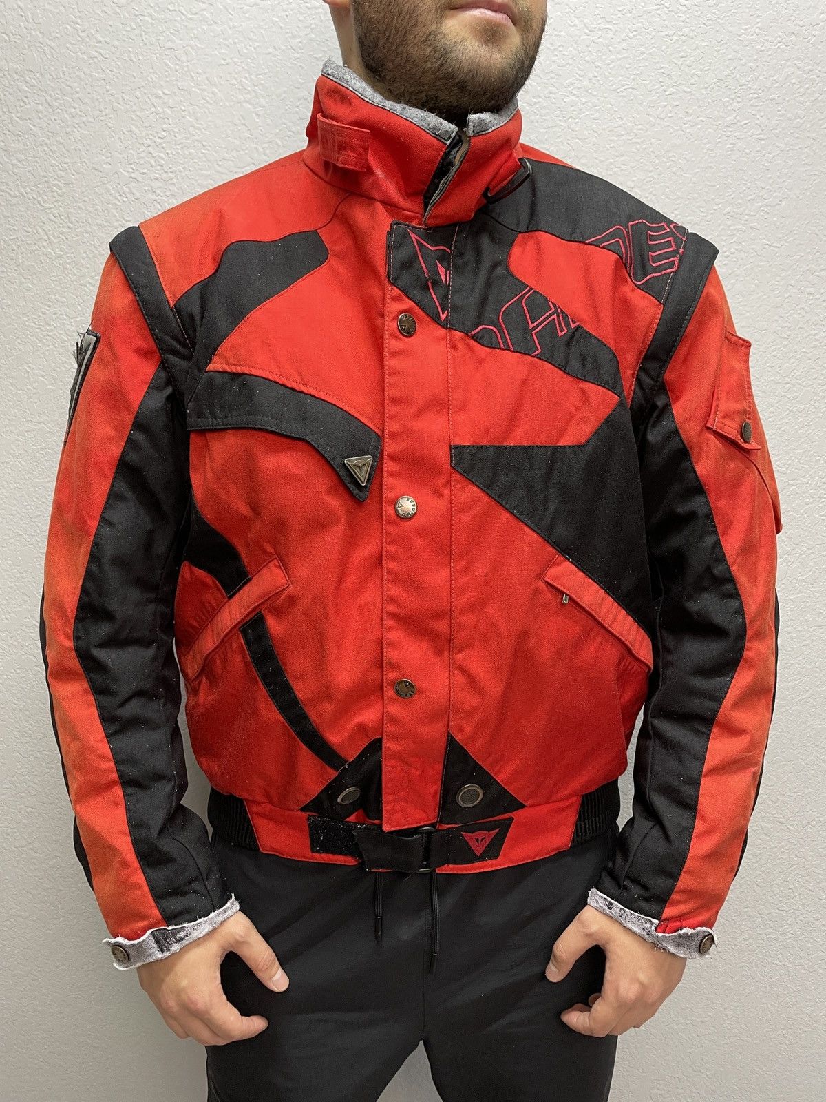 Dainese VTG ARCHIVAL DAINESE 2in1 MOTO NYLON LEATHER RACING JACKET Size US L / EU 52-54 / 3 - 11 Thumbnail