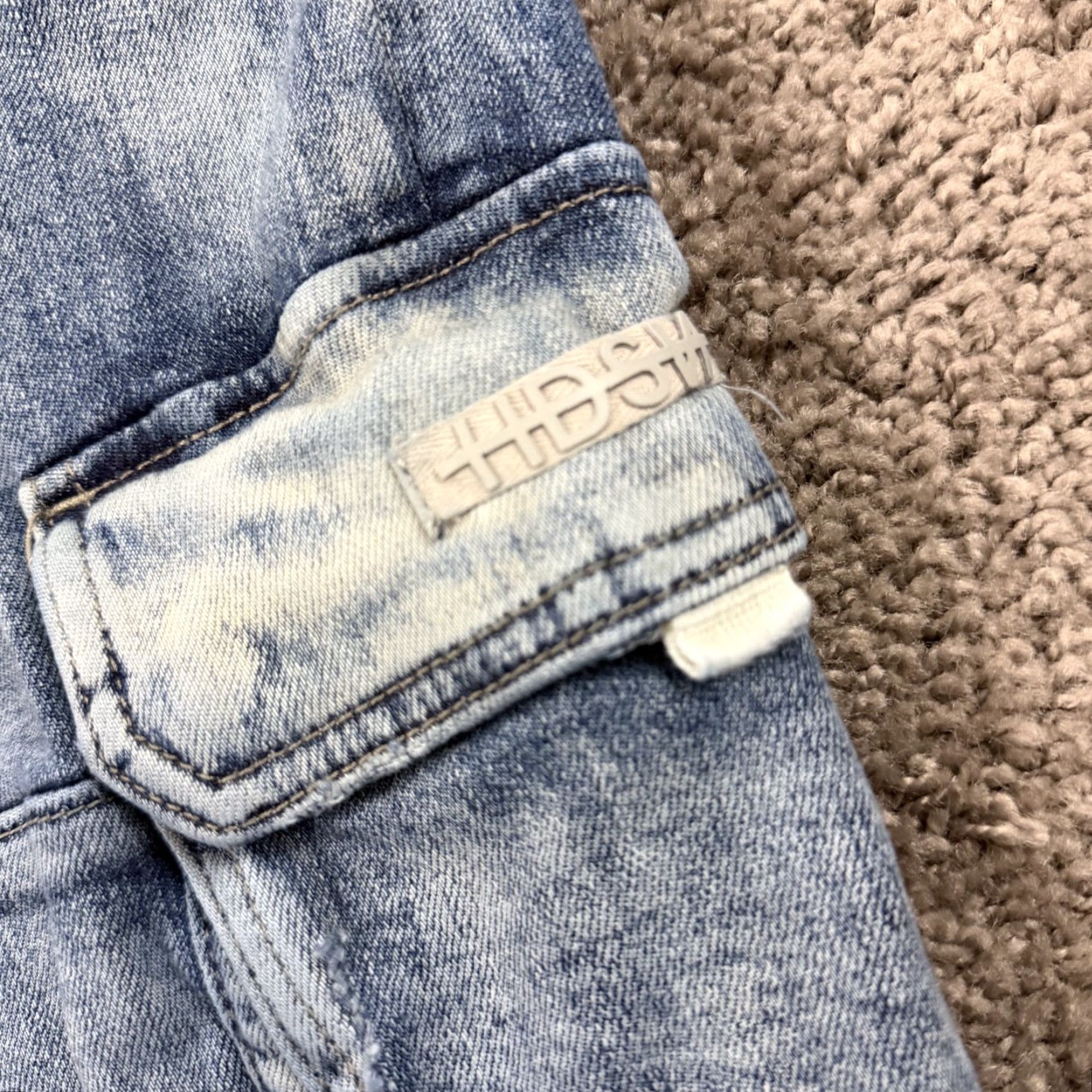 Hudson Jeans Mens 30 Skinny Cargo Light Stone Wash Stretch Denim Streetwear