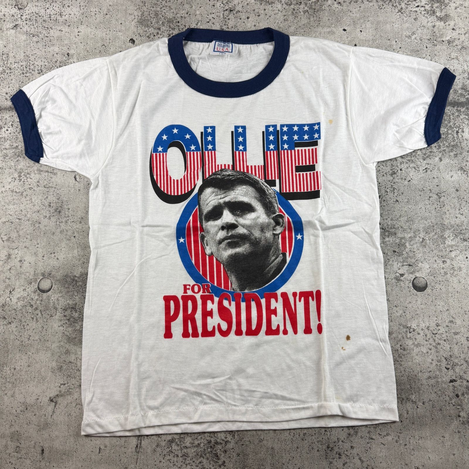 Vintage Vintage Ollie For President Ringer Shirt Size Medium Size US M / EU 48-50 / 2 - 1 Thumbnail