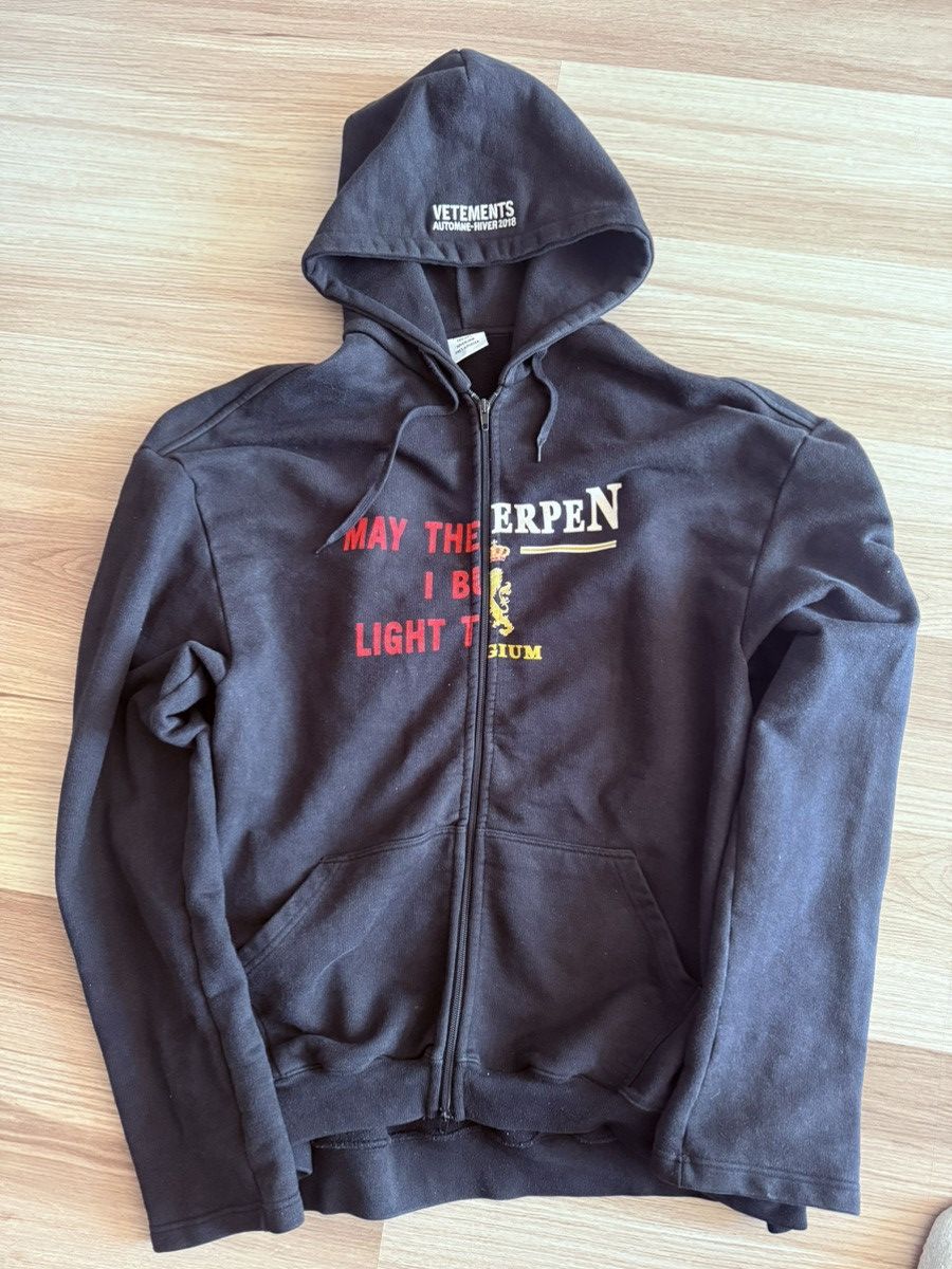 Vetements Vetements May The Bridges Antwerpen Zip Up Hoodie AW17