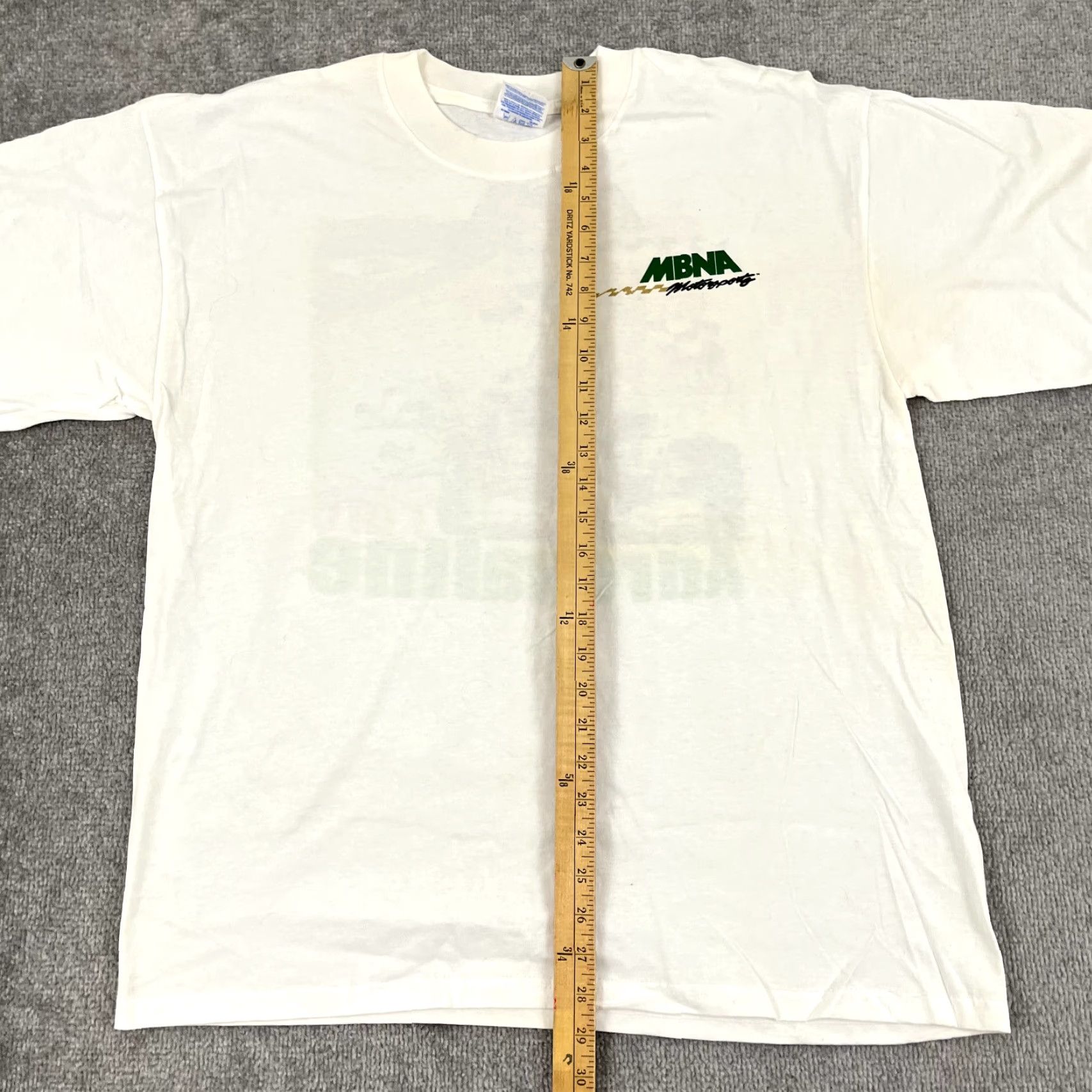 Gildan MBNA Motorsports Shirt Mens XL White Graphic Print Tee Adrenaline Y2K Gildan Card Stock Car Racing T-Shirt Size US XL / EU 56 / 4 - 5 Thumbnail