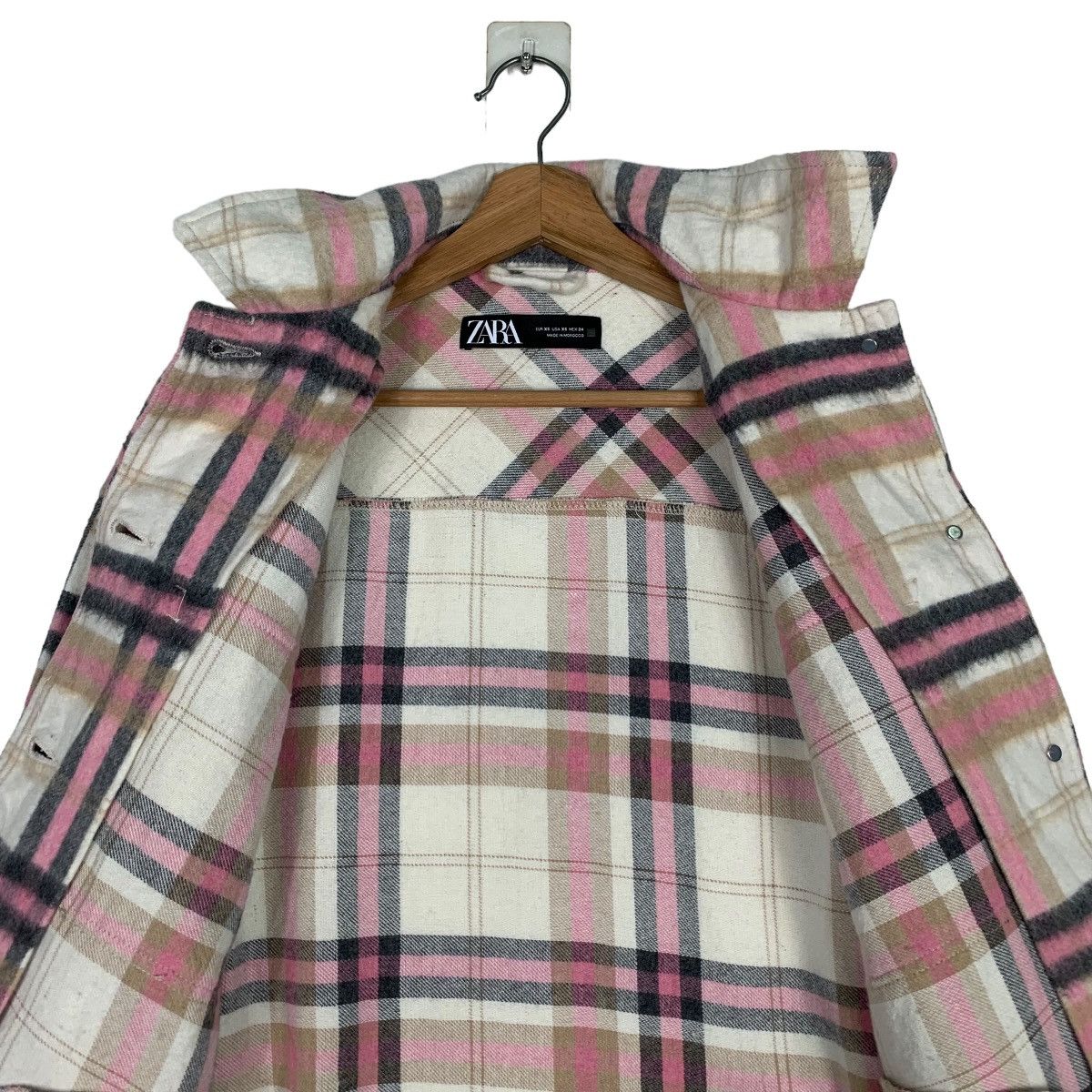 Zara ZARA CHECKED PLAID TARTAN PINK FLANNEL #0330-C15 Size XS / US 0-2 / IT 36-38 - 13 Thumbnail