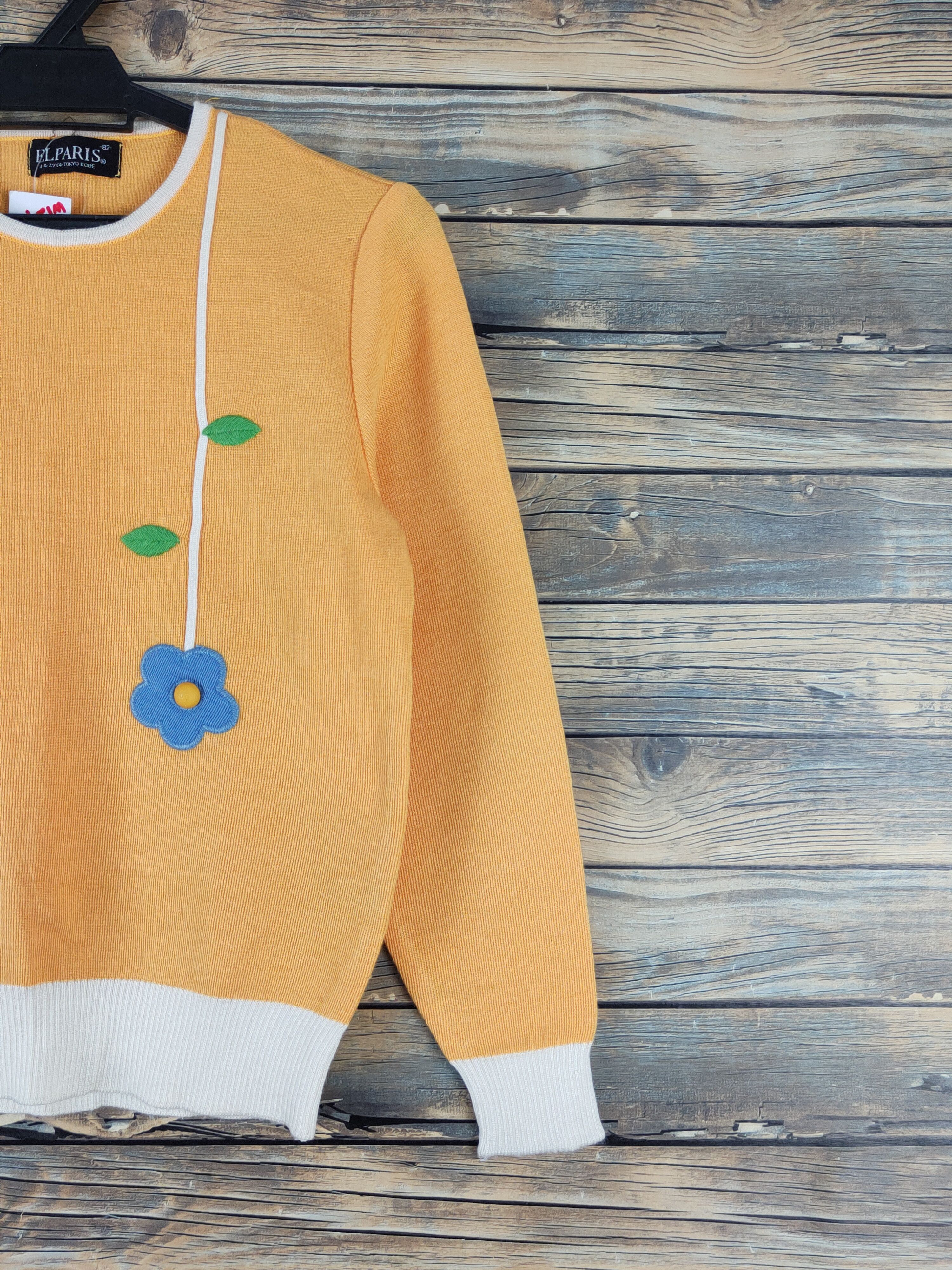 Homespun Knitwear × Japanese Brand × Vintage ElParis vintage Yellow Knitwear Sweatshirts #W1247 Size S / US 4 / IT 40 - 6 Thumbnail