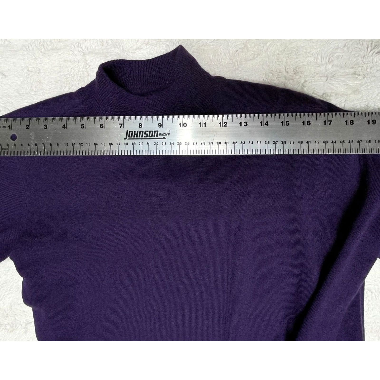 Vintage Adrienne Vittadini Womens Mock Neck Wool Knit Sweater Dress Size 6 Purple Cozy Size M / US 6-8 / IT 42-44 - 5 Thumbnail