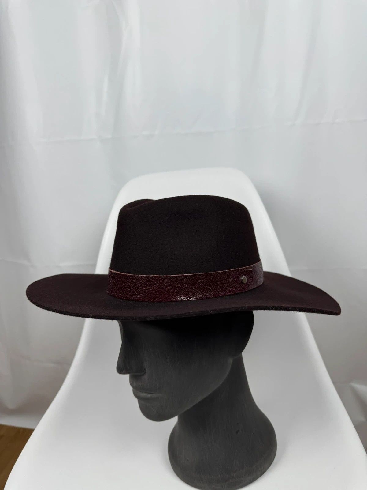Rag & Bone Rag & Bone Kacy Fedora Hat Wool Leather Womens size S Size ONE SIZE - 12 Thumbnail