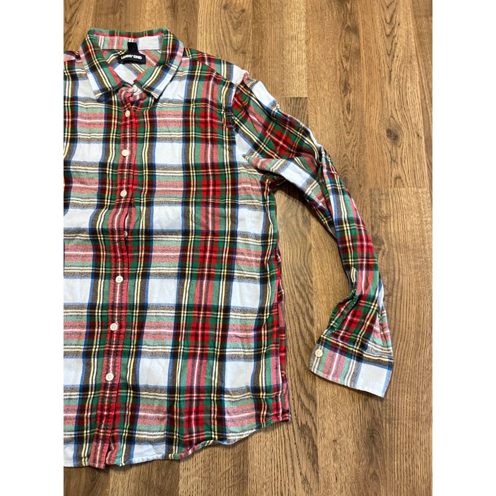 Lands' End Lands' End Shirt Men XL Multicolor Plaid Button Up Long Sleeve Flannel Size US XL / EU 56 / 4 - 4 Thumbnail