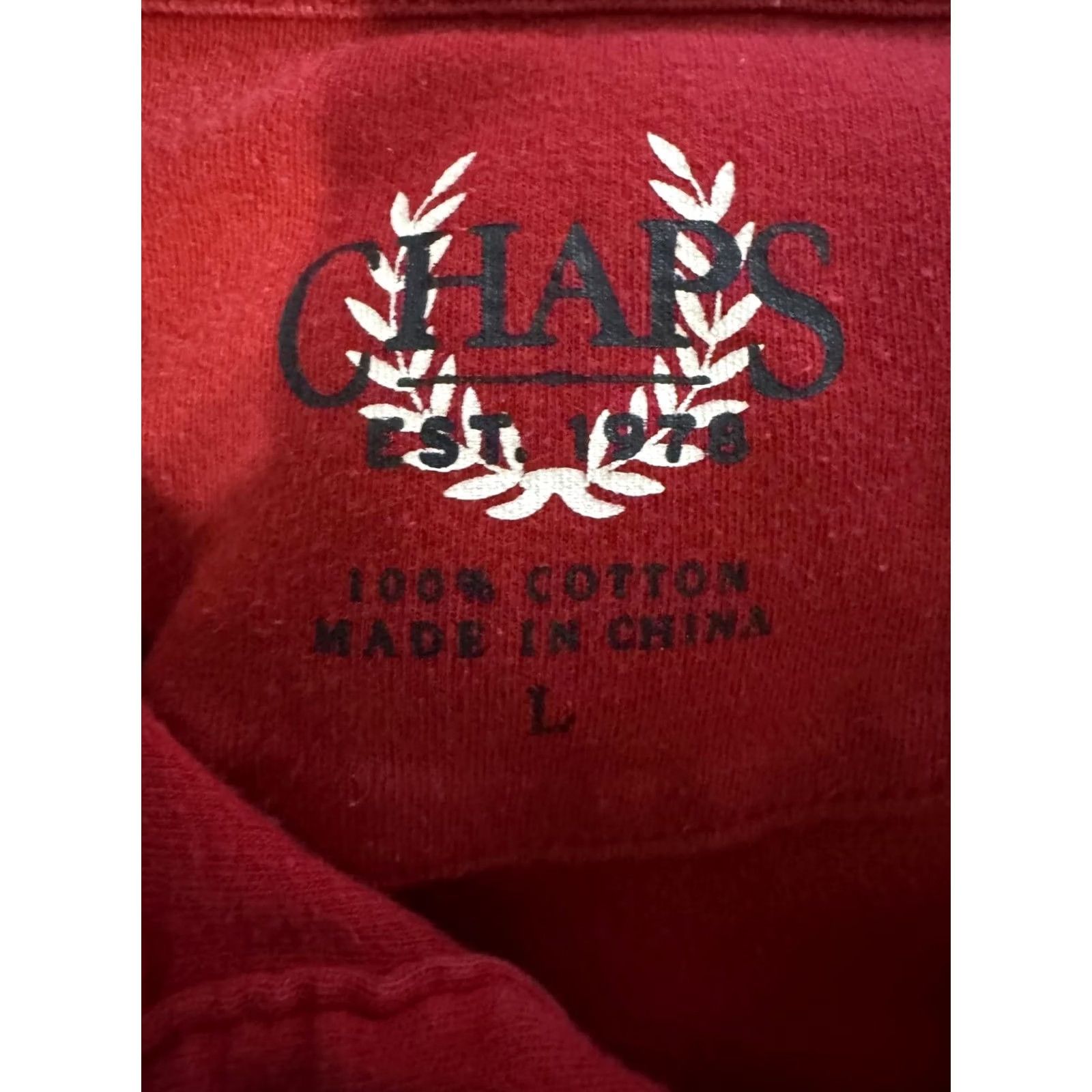 Chaps Chaps Men's Red Cotton Polo Shirt Size Large Size US L / EU 52-54 / 3 - 3 Thumbnail