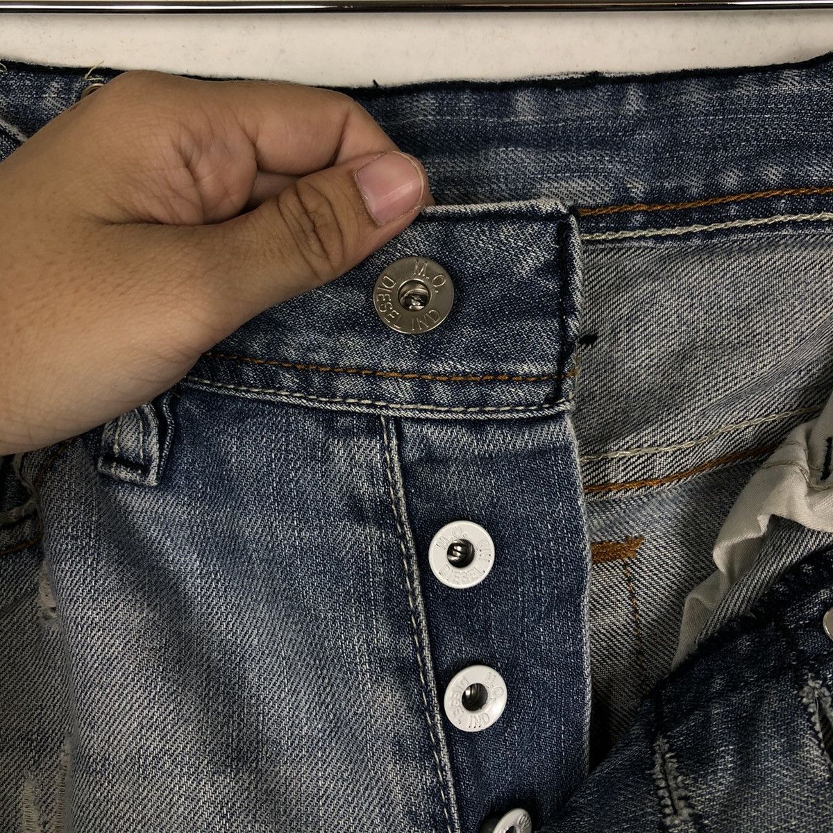 Adidas 🔥RARE DISTRESSED DENIM JEANS DIESEL X ADIDAS STREETWEAR Size US 30 / EU 46 - 16 Thumbnail